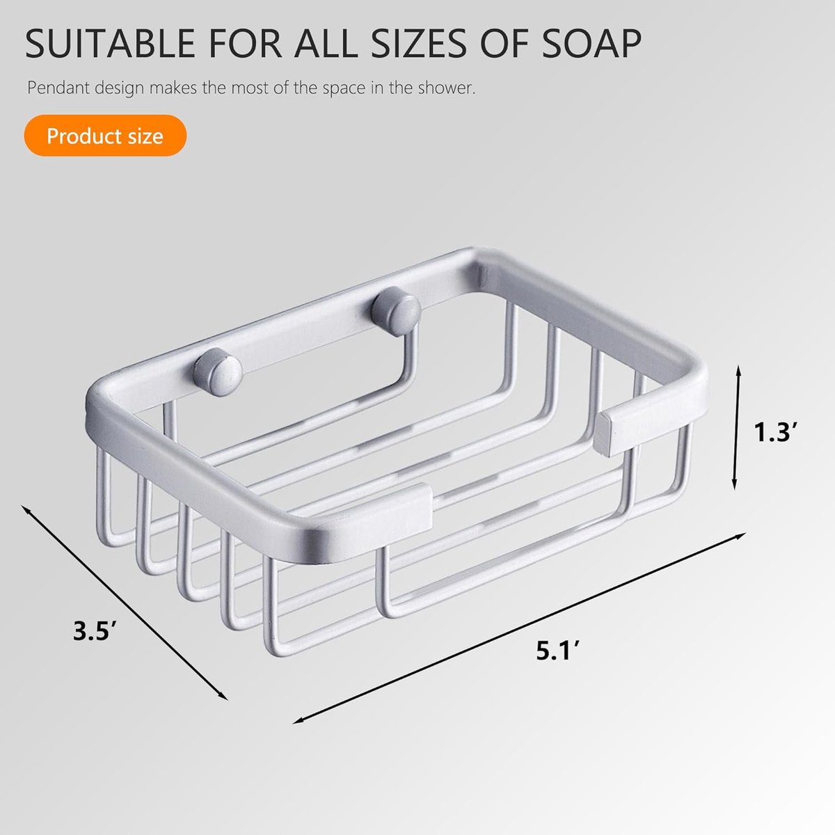 Wall-mounted aluminum soap dish for bathroom and kitchen - Silver, 2 pieces - Image 4