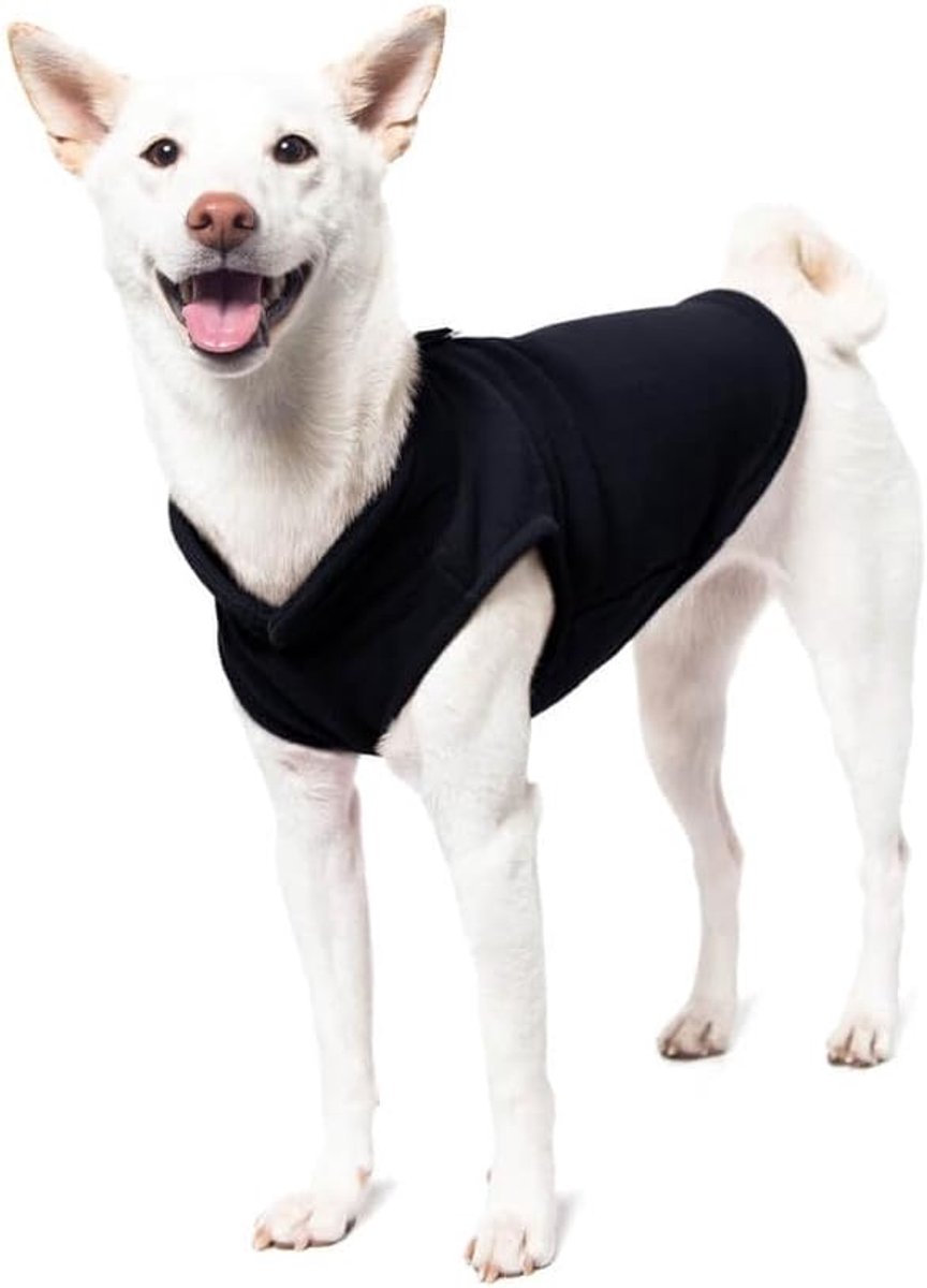 Dog coat - Fleece dog vest - Winter dog coat - Warm dog coat - Fleece dog sweater - Ring leash - Perfect for small dogs - Medium-sized dogs - Black - Size M - Image 6