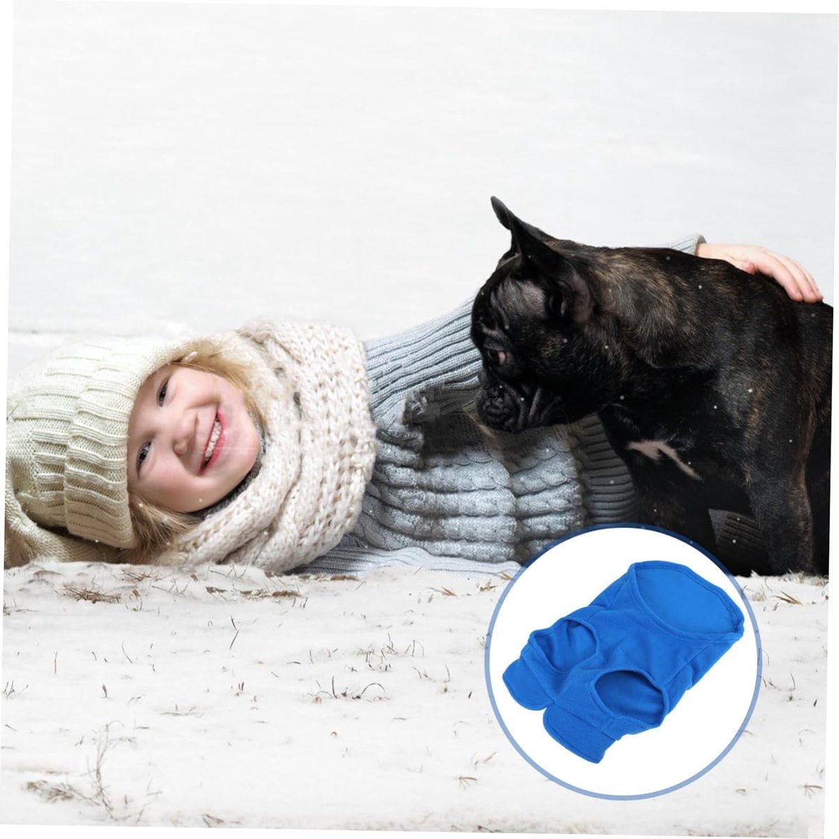 Dog Coat - Fleece Vest - Dog Sweater - Warm Winter Coat - Pull-On Fleece Coat - Leash with Ring - Perfect for Small and Medium Dogs - Blue - Size XL - Image 3