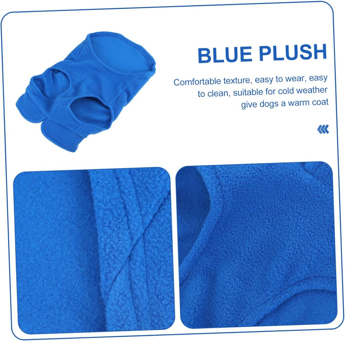 Dog Coat - Fleece Vest - Dog Sweater - Warm Winter Coat - Pull-On Fleece Coat - Leash with Ring - Perfect for Small and Medium Dogs - Blue - Size XL - Image 6