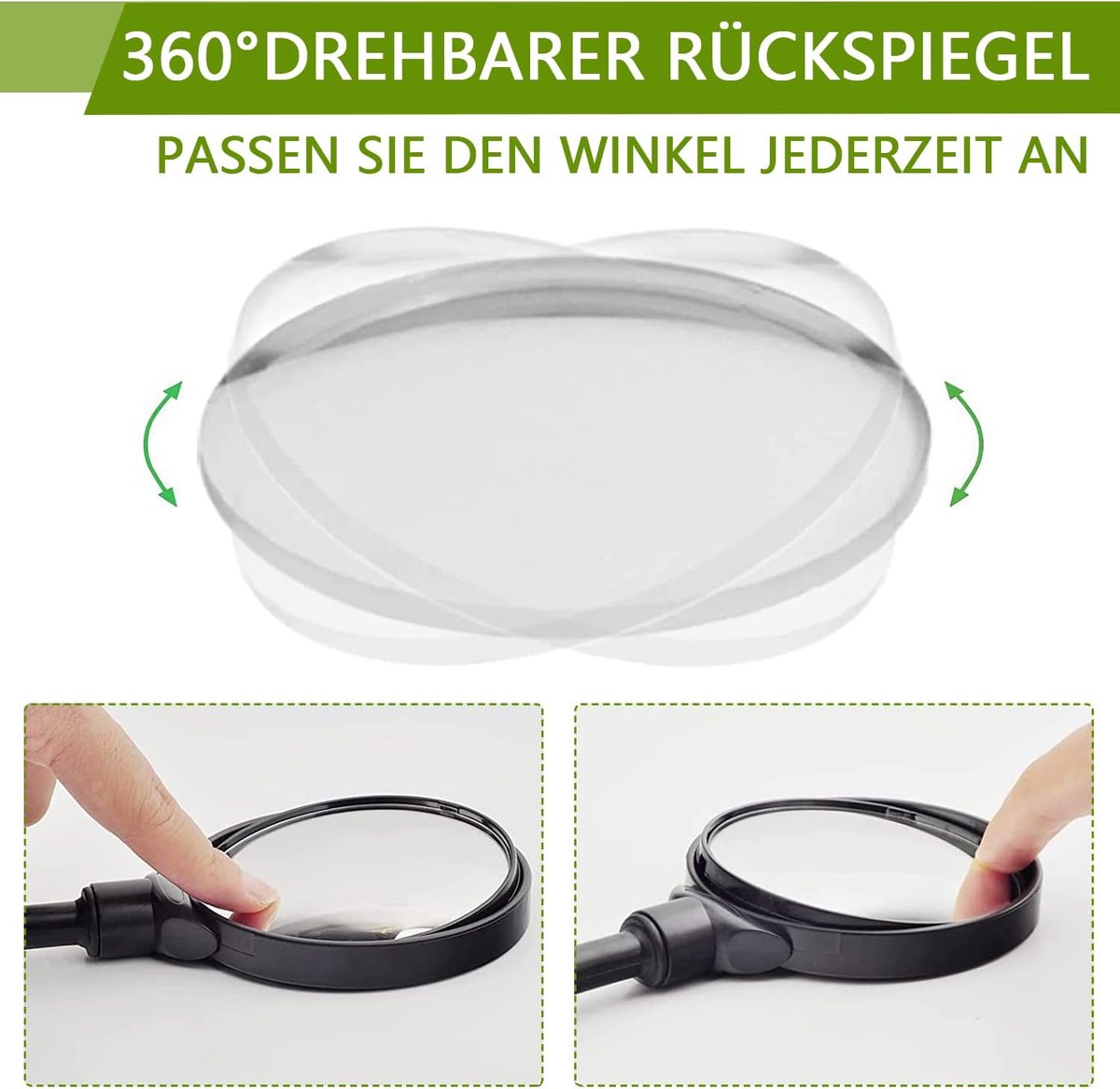 2-Piece Convex Bicycle Mirrors - Universal HD Handlebar Mirrors with 360-Degree Rotation and Wider Field of View for Bicycles and Electric Bikes - Image 7