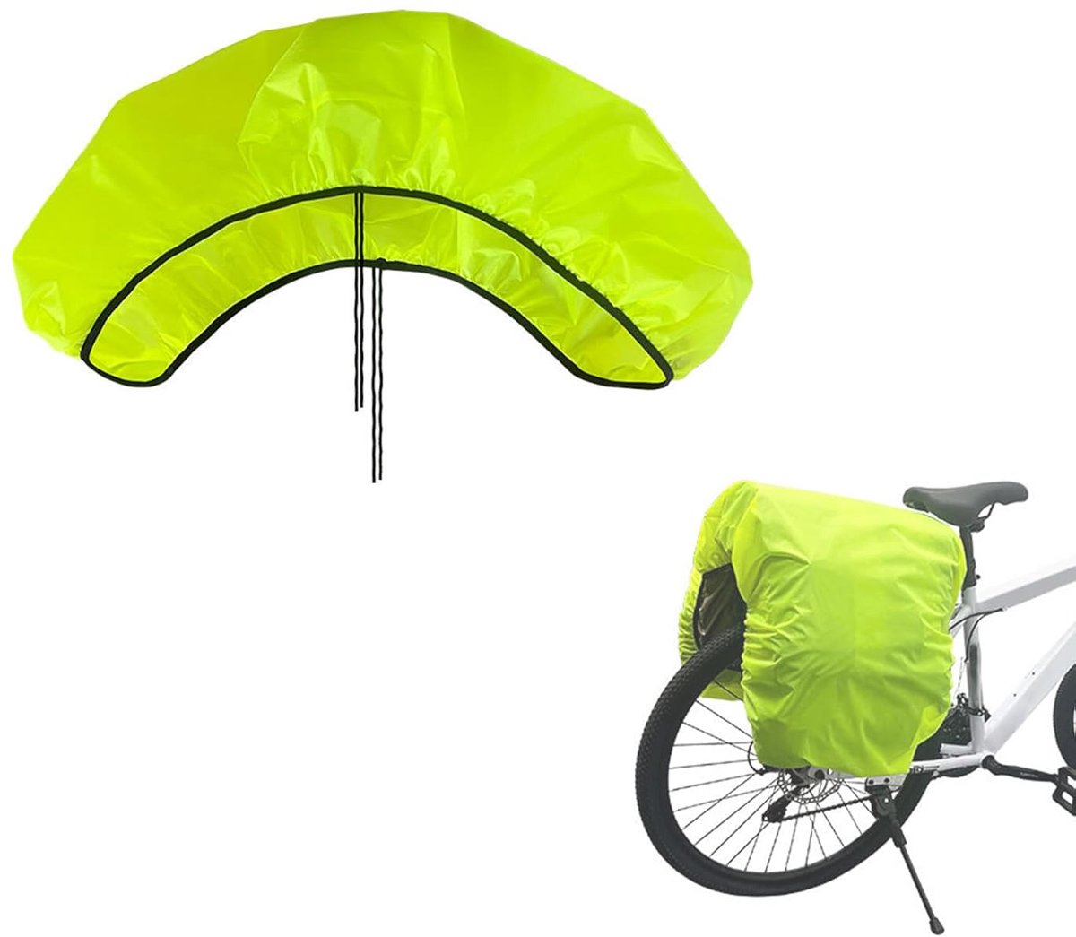 Bicycle cover - 126 x 66 cm - Rain cover for bicycle panniers - Glow clear - Rear bag cover - Waterproof bicycle basket cover for bicycles - Mountain bikes - Image 1