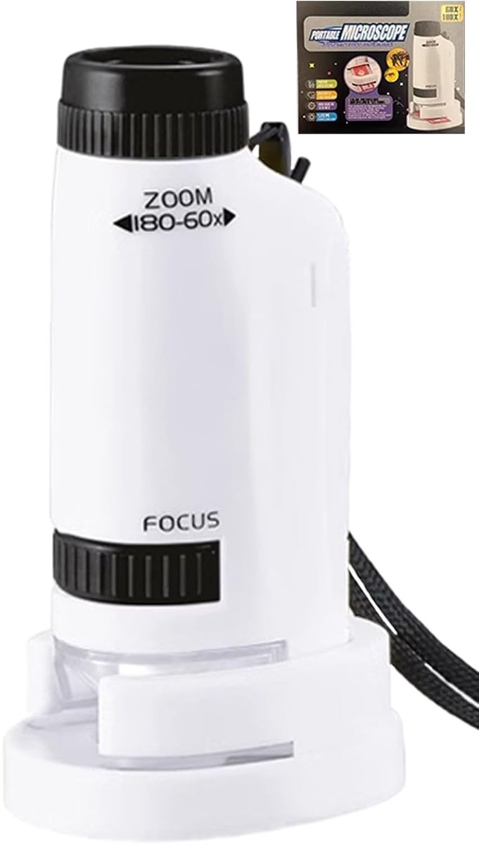 Microscope - Children's Microscope - Portable Pocket Microscope - Mini 60X-180X - Kids Exploration Kit - for Students, Science and Play - Image 1