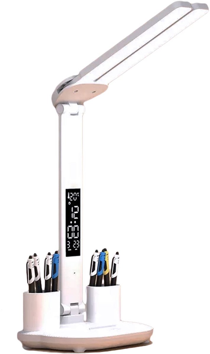 LED Desk Lamp - Table Lamp - Daylight Lamp - Dimmable - USB Rechargeable Touch Desk Lamp - Reading Lamp with Eye Protection in 3 Colors - 3-in-1 LCD Screen - Image 1