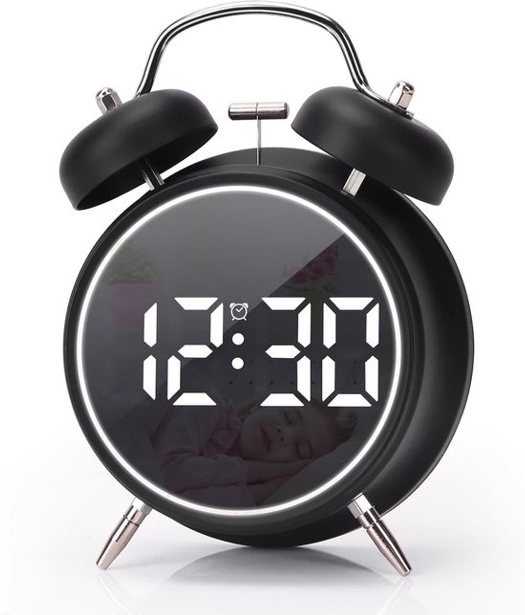 Digital clock - Digital clock - LED display - Bedroom - Clock - Energy efficient - Black - Image 1
