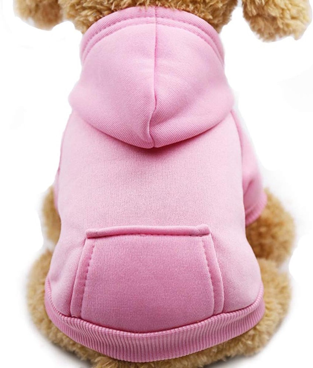Dog Coat - Winter Hoodie - Warm Dog Coat - With Pockets - Sweatshirt - Warm Clothing - Chihuahua Dog Coat - Perfect for Small Dogs - Pink - Size M - Image 1