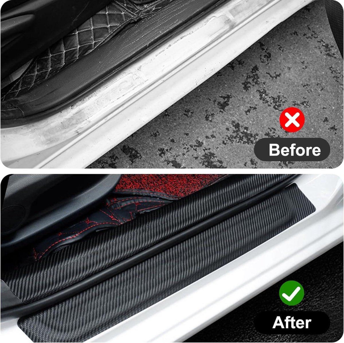 Car Door Sill Moldings - Set of 5, Universal Entry Moldings for SUVs, Anti-Scratch Stickers with Film - Image 6