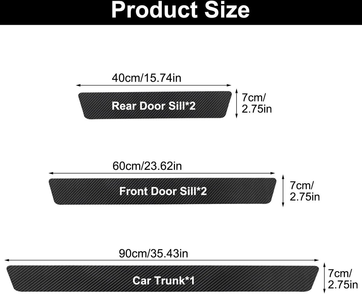 Car Door Sill Moldings - Set of 5, Universal Entry Moldings for SUVs, Anti-Scratch Stickers with Film - Image 7