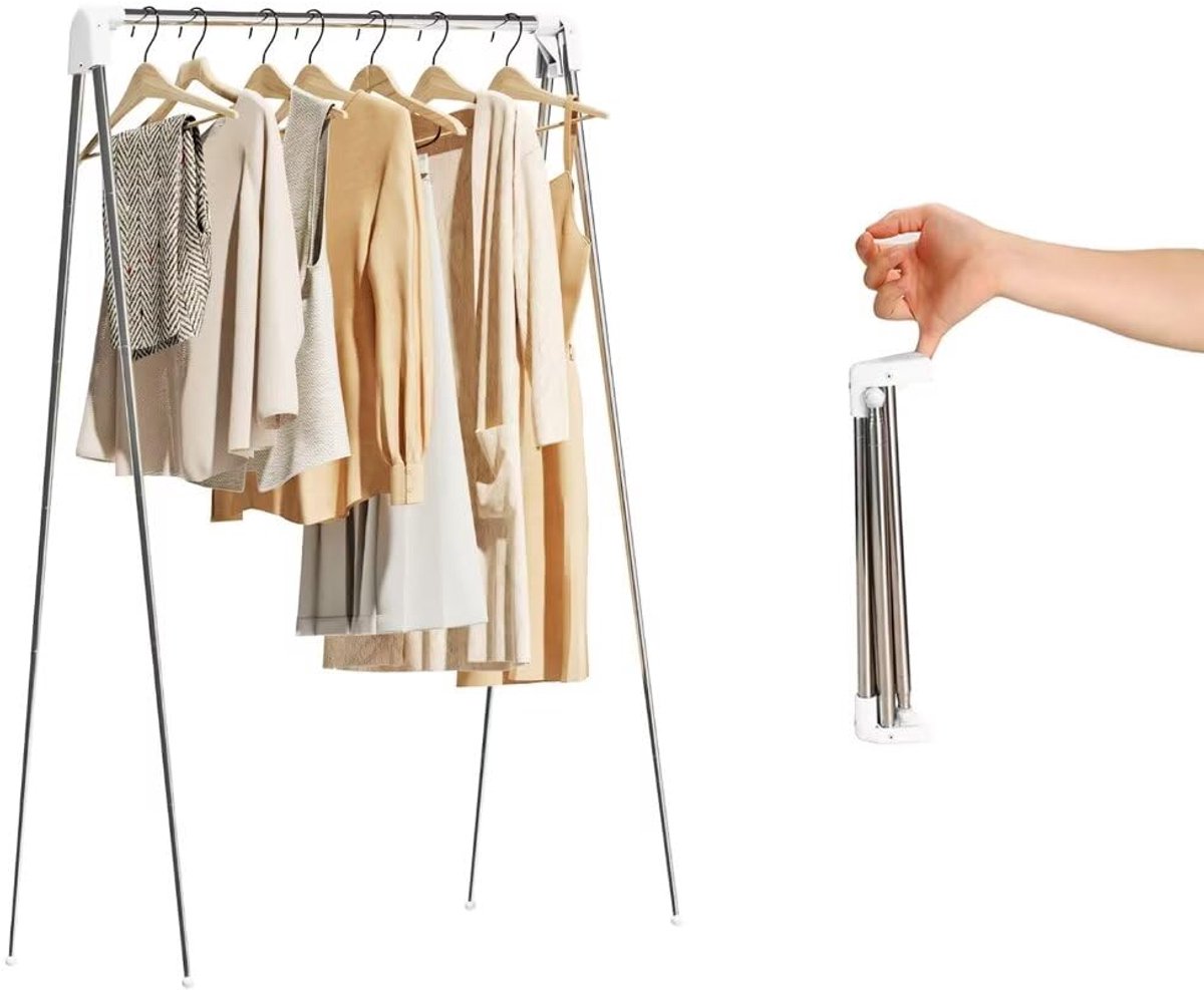 Travel clothes hanger - folding clothes hanger - clothes rack - Wasrek folding clothes rack - suitable for travel - folding clothes rack - freestanding clothes drying rack - drying tower - clothes drying rack - bathroom/balcony/indoor/outdoor - Image 1