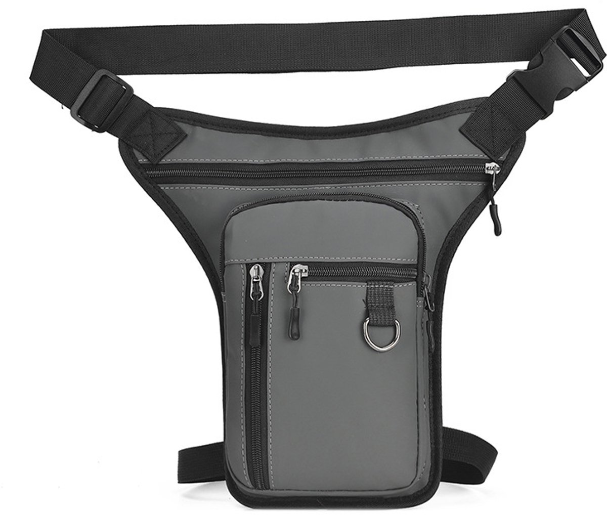 Fanny pack - Men's fanny pack - Women's fanny pack - Waterproof tactical leg bag - Fanny pack - Multifunctional motorcycle bag for men and women - Travel, camping, running, cycling - Gray - Image 1