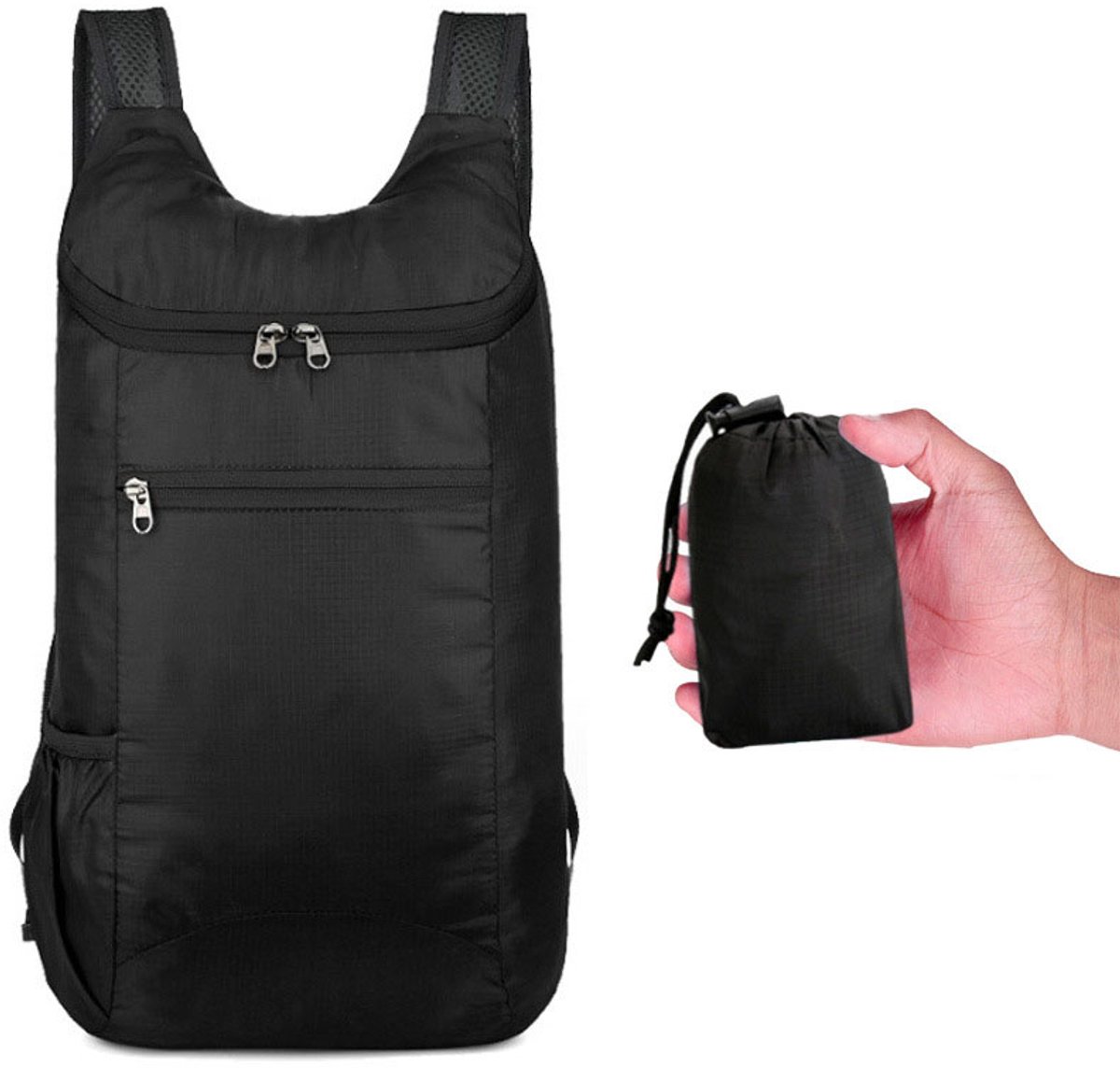 Backpack - Women's Backpack - Men's Backpack - Foldable Hiking Backpack - Personalized Outdoor Travel Bag - Sports Bag - Men's Gym Bag - Lightweight (Black, One Size) - Image 1
