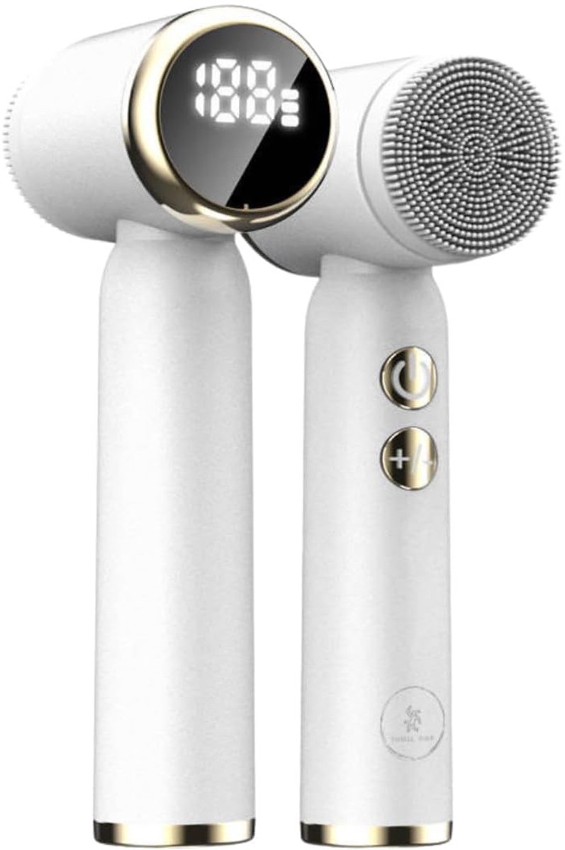 Facial Cleansing Brush - Sonic Roller - Spin - Electric Facial Cleanser - Facial Care - Keratin - Electric - Portable - Waterproof - 6 Interchangeable Brush Heads - Suitable for Women's and Men's Skin - 6 in 1 - White - Image 1