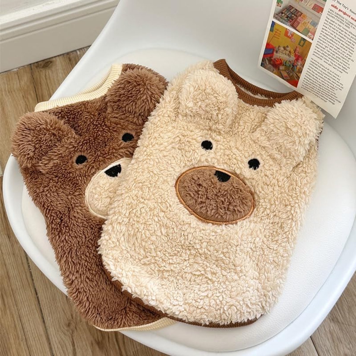 Dog Sweater - Dog Coat - Warm Winter Sweater - Warm Dog Coat - Teddy Bear - Plush Coat - Warm Clothes - Perfect for Small Dogs - Medium Dogs - Dog - Coffee - Size Medium - Size XL - Image 7