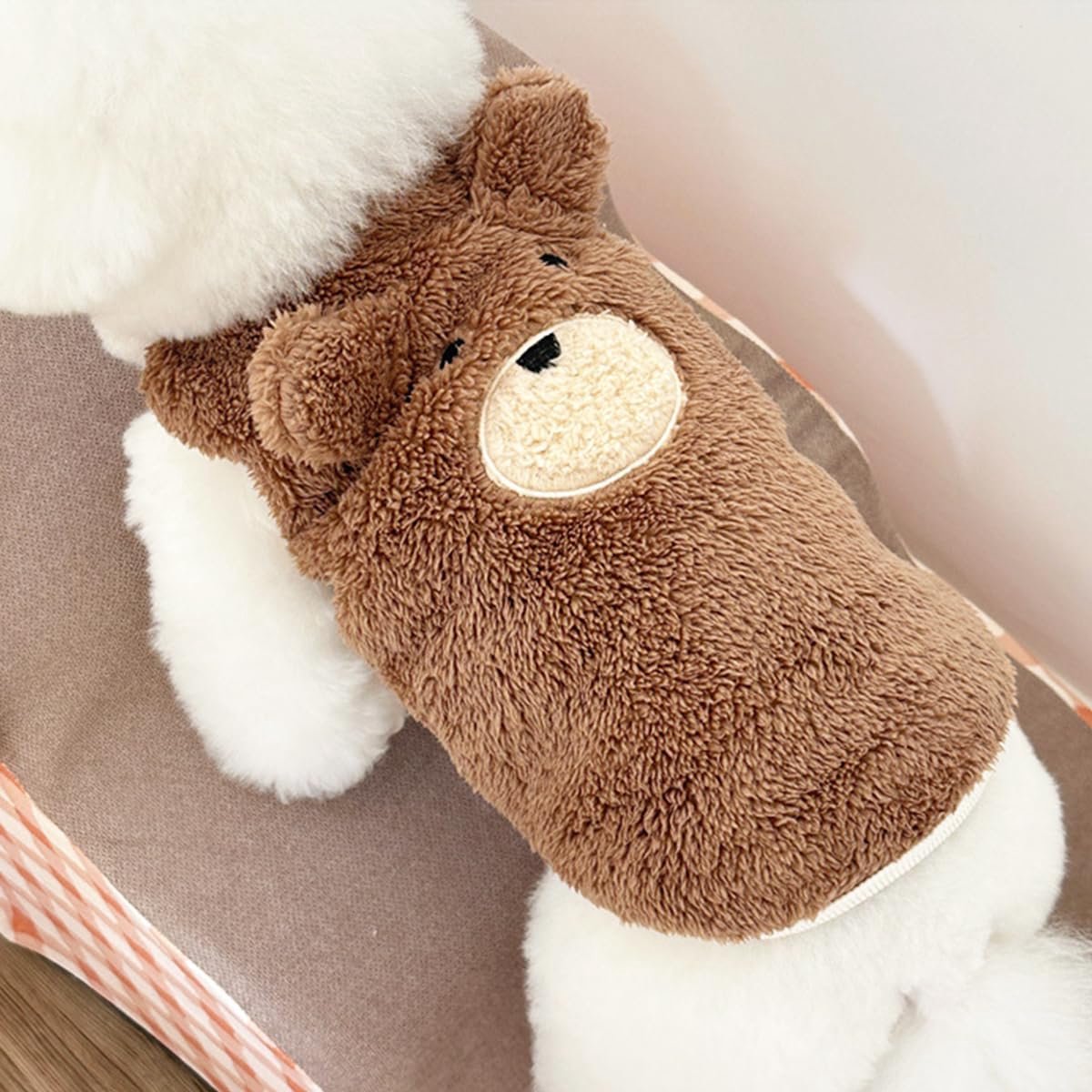 Dog Sweater - Dog Coat - Warm Winter Sweater - Warm Dog Coat - Teddy Bear - Plush Jacket - Warm Clothes - Perfect for Small Dogs - Medium-Sized Dogs - Dog - Coffee - Medium - Size L - Image 5