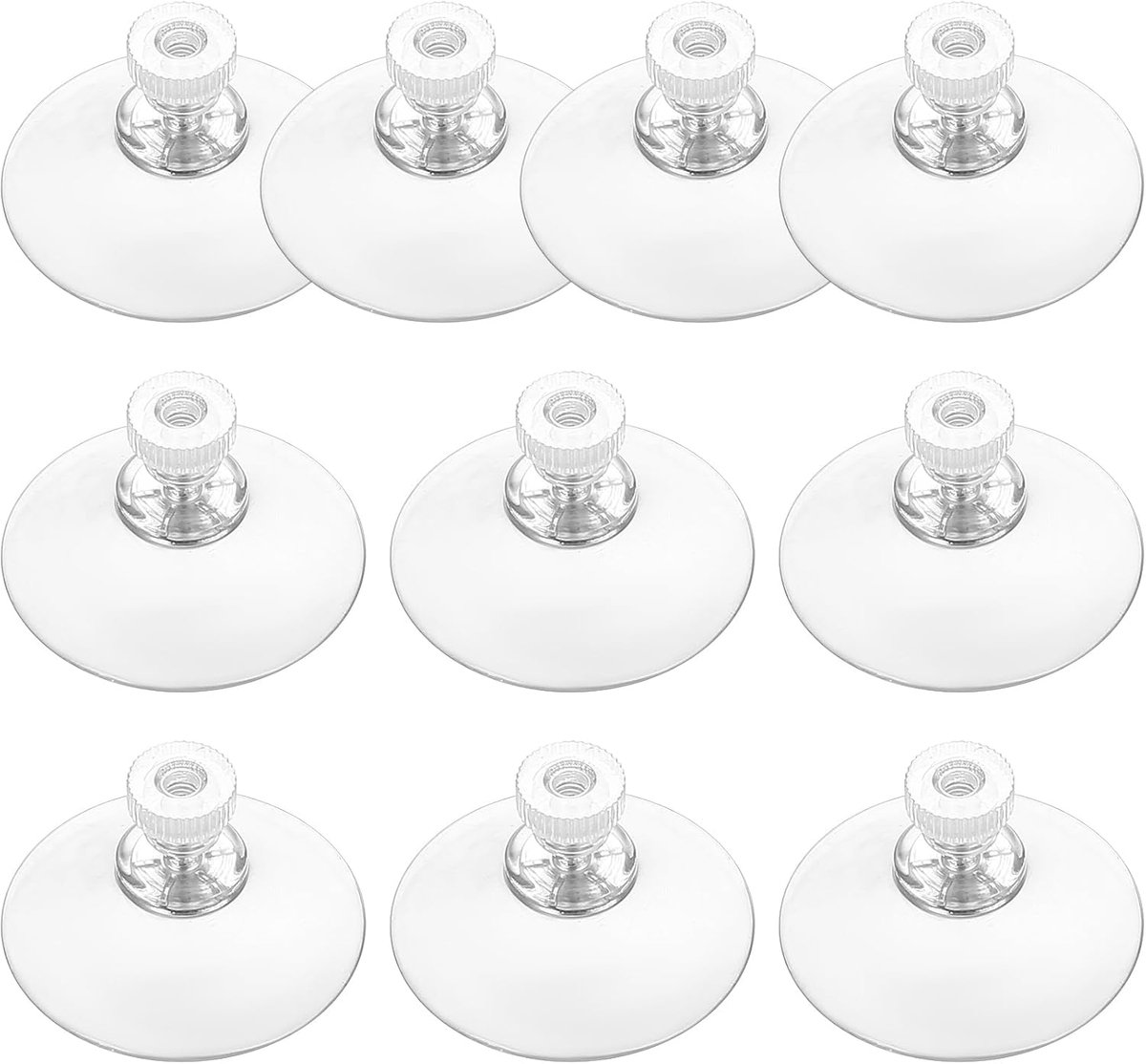 10 suction cups with M4 screws, 41 mm plastic suction cups, suction cups for windows, transparent suction cups, suction cups with 10 serrated nuts for mirrored glass wall doors and craft projects. - Image 1