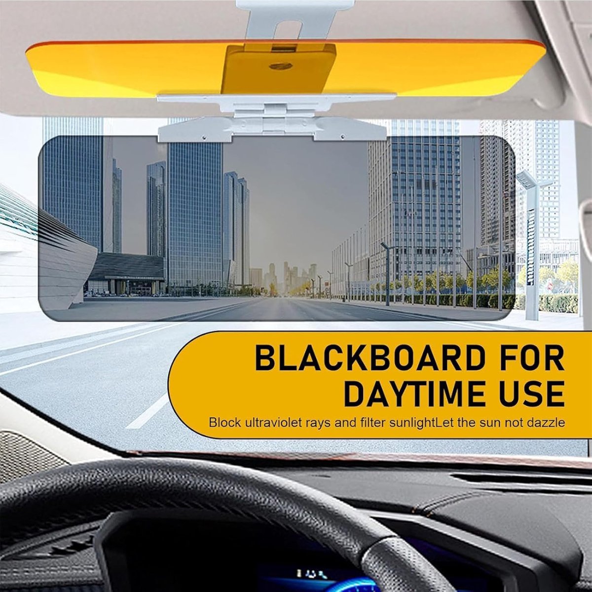 Car Sunshade - 2-in-1 Sunshade Extension - Day and Night Glare Protection - For All Vehicles - Driver and Passenger Side Sunshade - Image 5