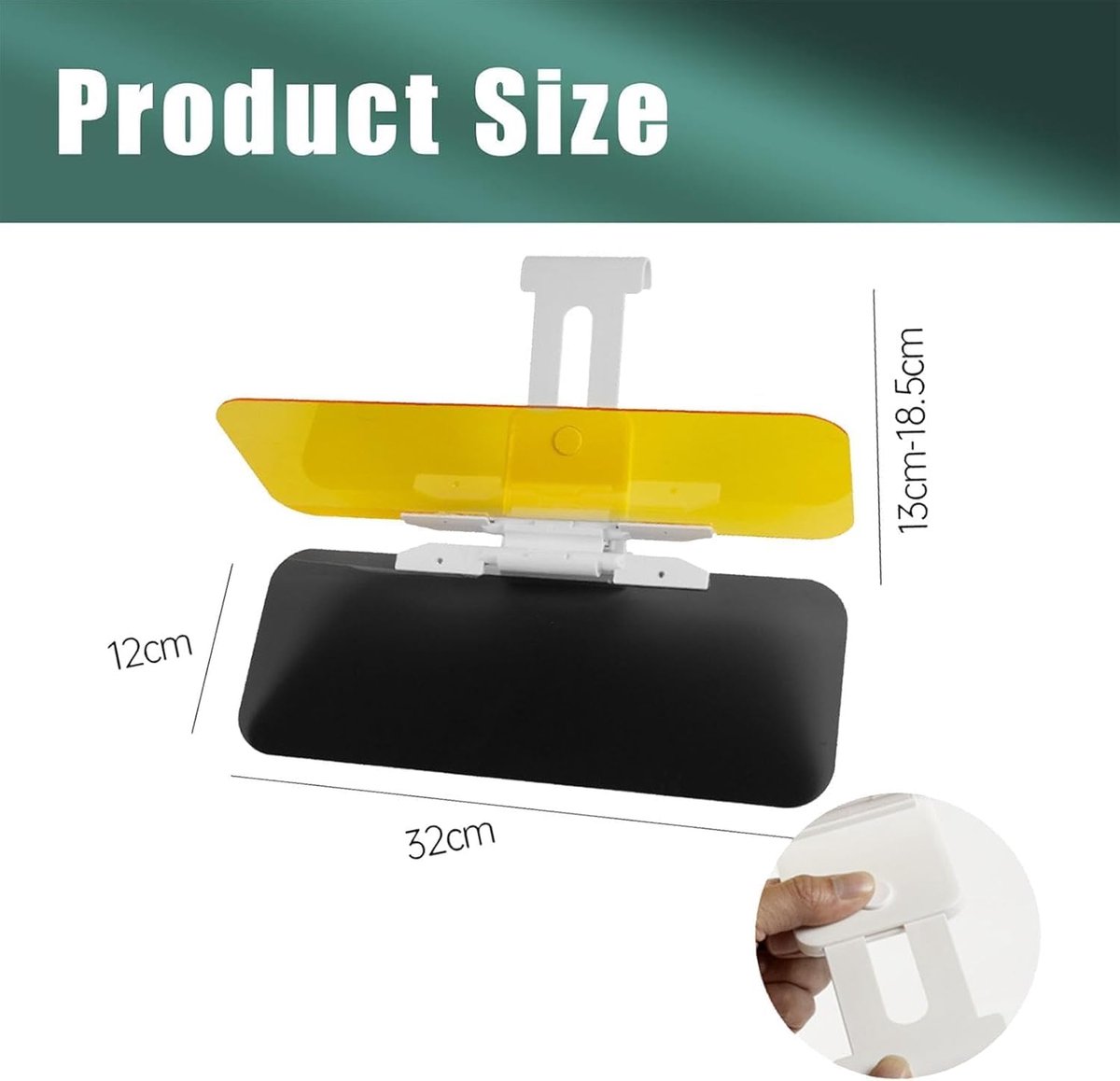 Car Sunshade - 2-in-1 Sunshade Extension - Day and Night Glare Protection - For All Vehicles - Driver and Passenger Side Sunshade - Image 7