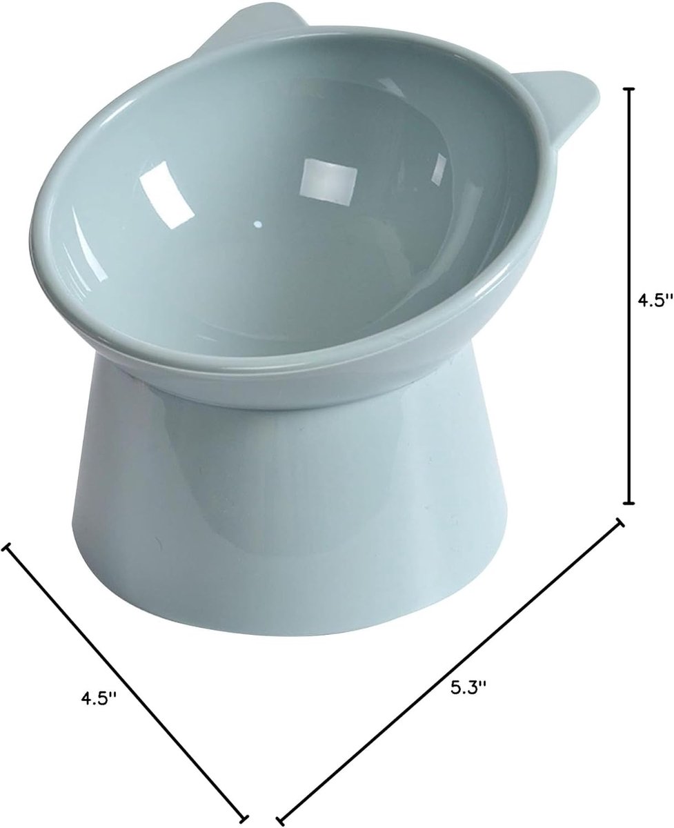Cat bowl - Feeders - Tilting bowl - Anti-vomiting - Angled design - Blue - Perfect for cats - Indoor use - Pet accessories - Blue - Image 2