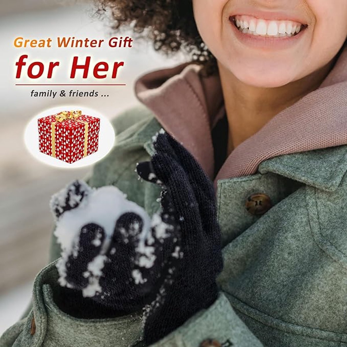 Gloves - Winter Gloves - Heated Gloves - Thermal Gloves - Men's Wool Gloves - Women's Winter Gloves - Thick Cashmere Warm Gloves - Touchscreen Compatible - Outdoor Sports Gifts for Men and Women - Image 4