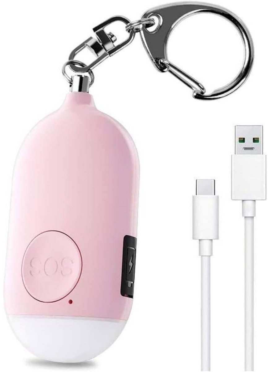 Rechargeable Personal Alarm – Keychain – Personal Alarm – Alarm Keychain – Rechargeable LED Flashlight – Self-Defense Products – Self-Defense Alarm – Personal Alarm – Pink - Image 4