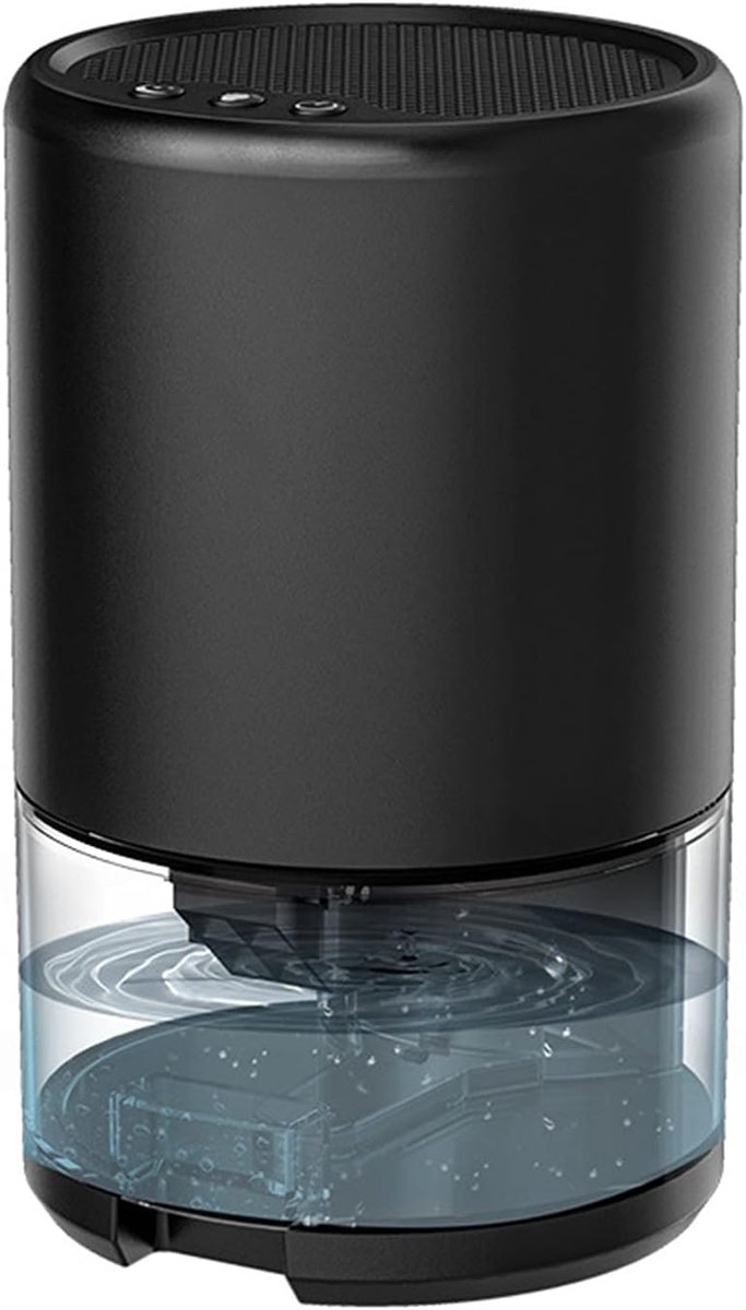 Dehumidifier - Air Dehumidifier - Small Dehumidifier - Smart Sleep Mode - Portable - Ultra Quiet - 3 L/h Dehumidifier - With 1 L Water Tank - Black - Image 1