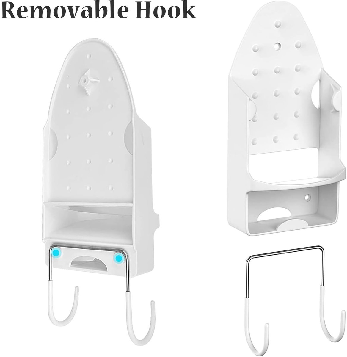 Ironing board and iron holder - Wall-mounted iron - Suspension system for your ironing board AND iron - Simple ironing board holder - 308*148*106mm - Black - Image 4