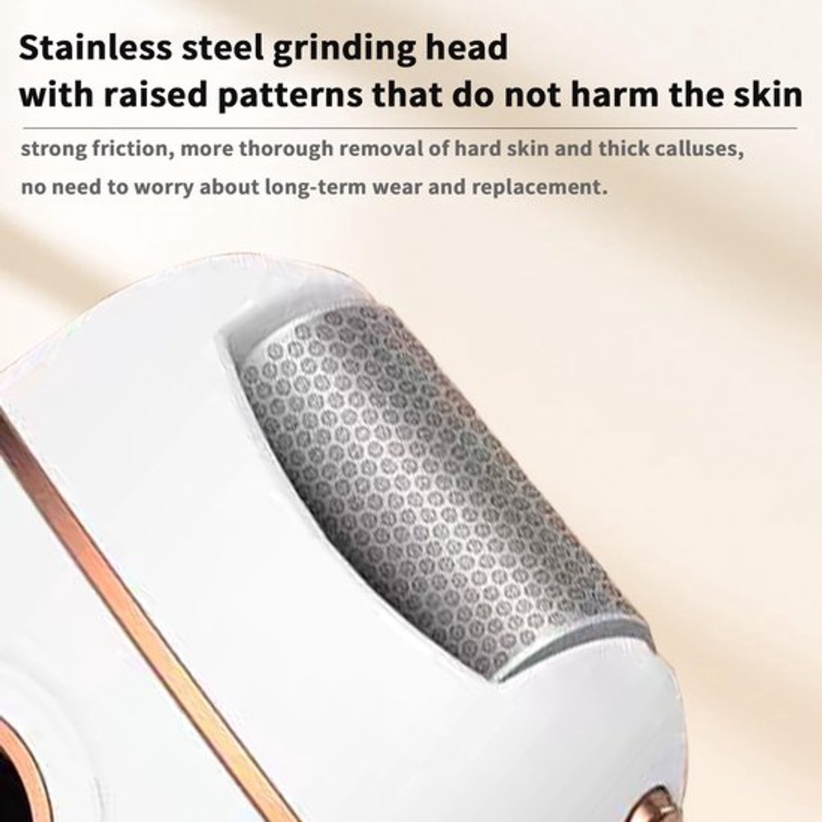Electric Foot File - Removes Calluses and Dead Skin - Powerful Exfoliation - Built-in LED Light - Regenerative Exfoliation - Removes Calluses and Hard Skin - Wit - Image 5