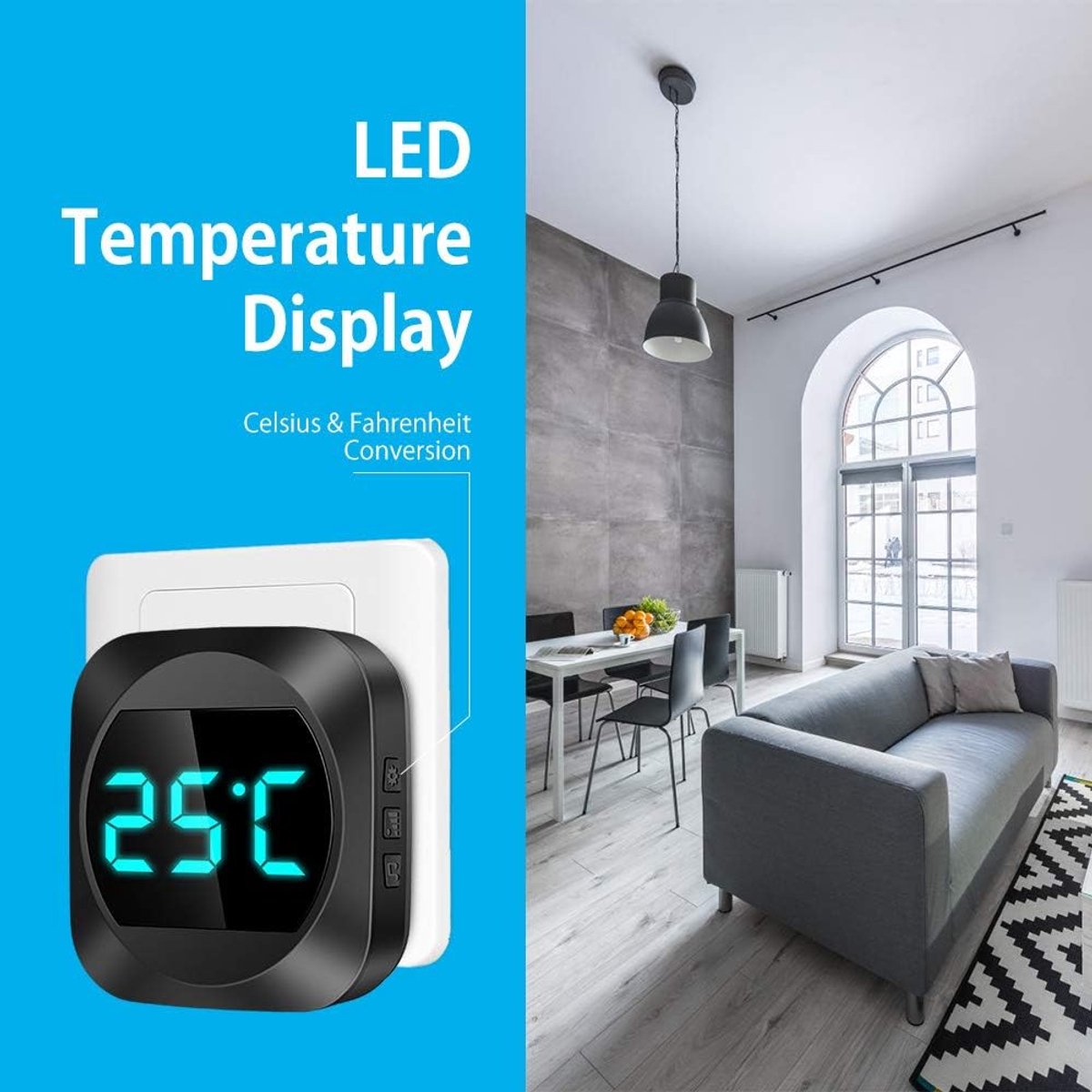 Wireless doorbell with LED, temperature display, waterproof electronic doorbell kit, with 2 plug-in receivers, 150m range, 4 volume levels, 38 melodies - Image 2