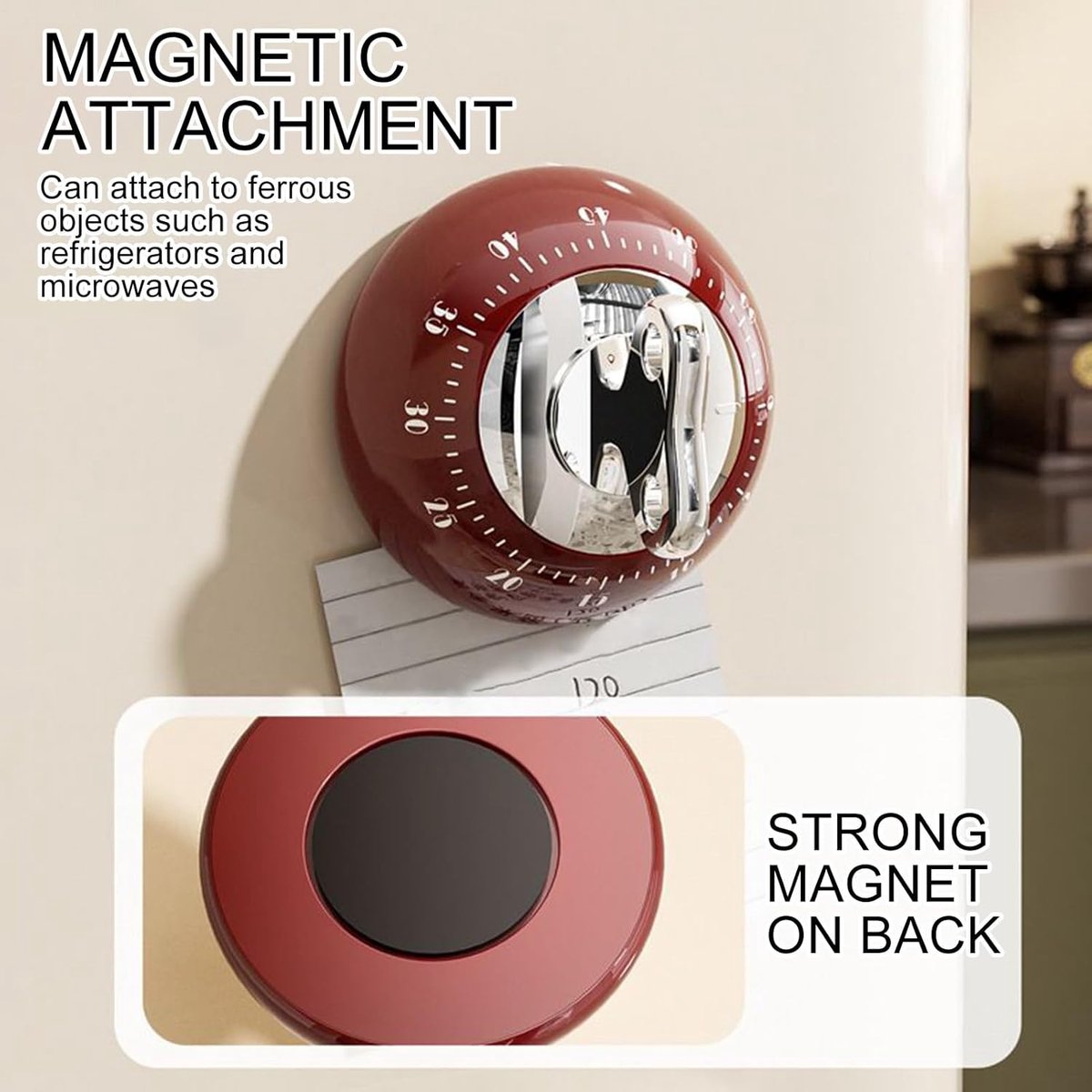 Educational Clock - High-Quality Educational Clock for Children - Kids Timer - Countdown Timer - Leather Time-Reading Clock - Educational Clock - Homework Helper - Educational Toys - Home Education - Red - Image 5