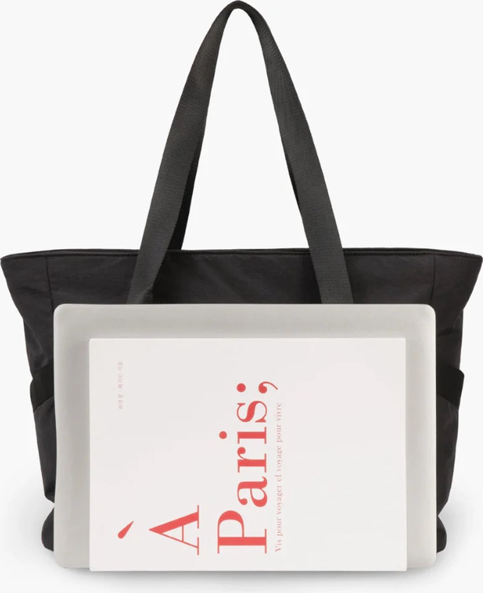 Women's Handbags - Zippered Tote Bag - Large Shoulder Bag - School Bag - Crossbody Bag - Laptop Bag - Handbag - Tote Bag - Weekend Bag - Shopping Bag - Beach Bag - Yoga/Fitness/Travel Bag - Black - Image 8