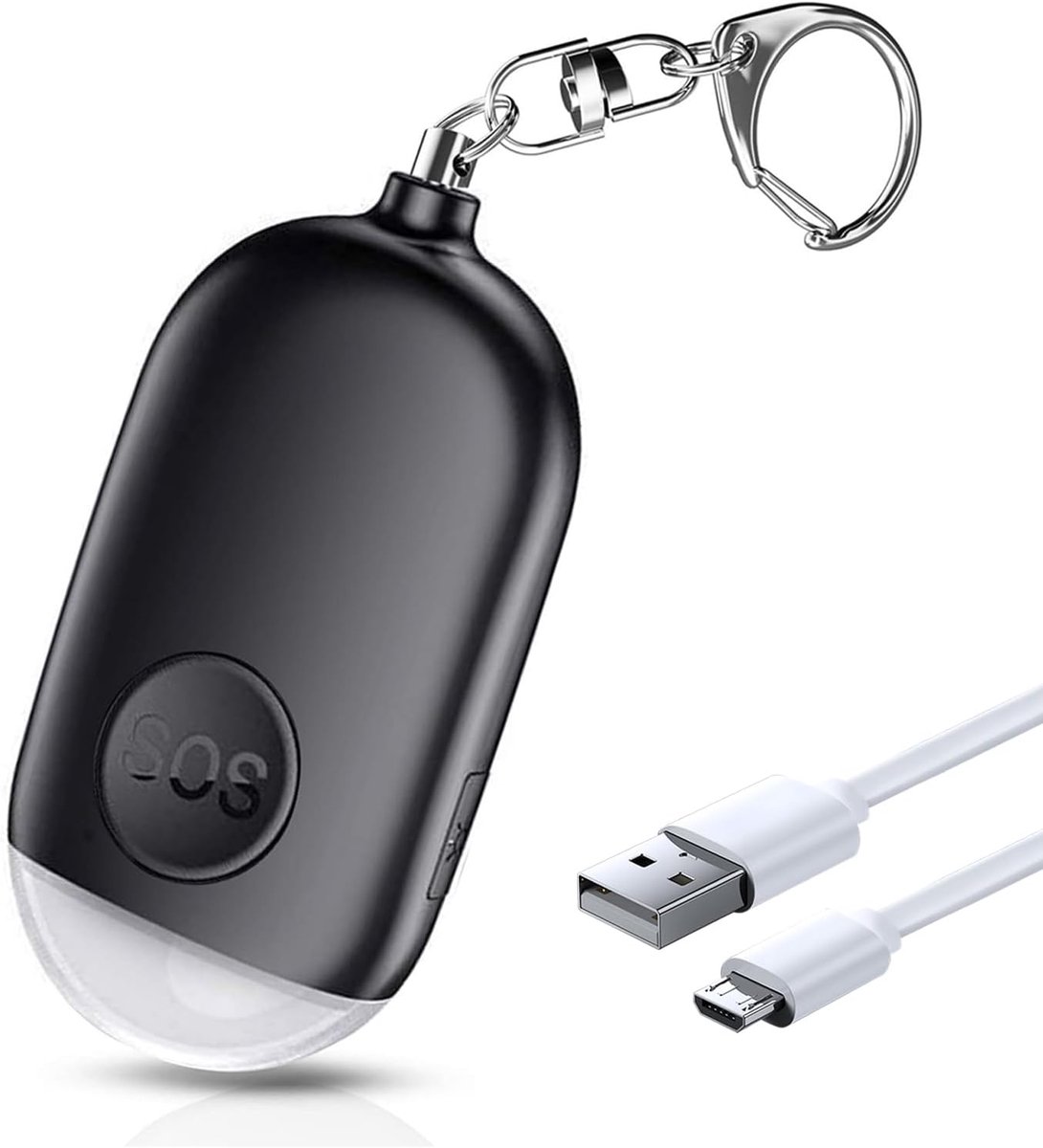 Rechargeable personal alarm – Self-defense products – Self-defense alarm – Keychain – Personal alarm – Alarm keychain – Rechargeable LED flashlight - Image 1