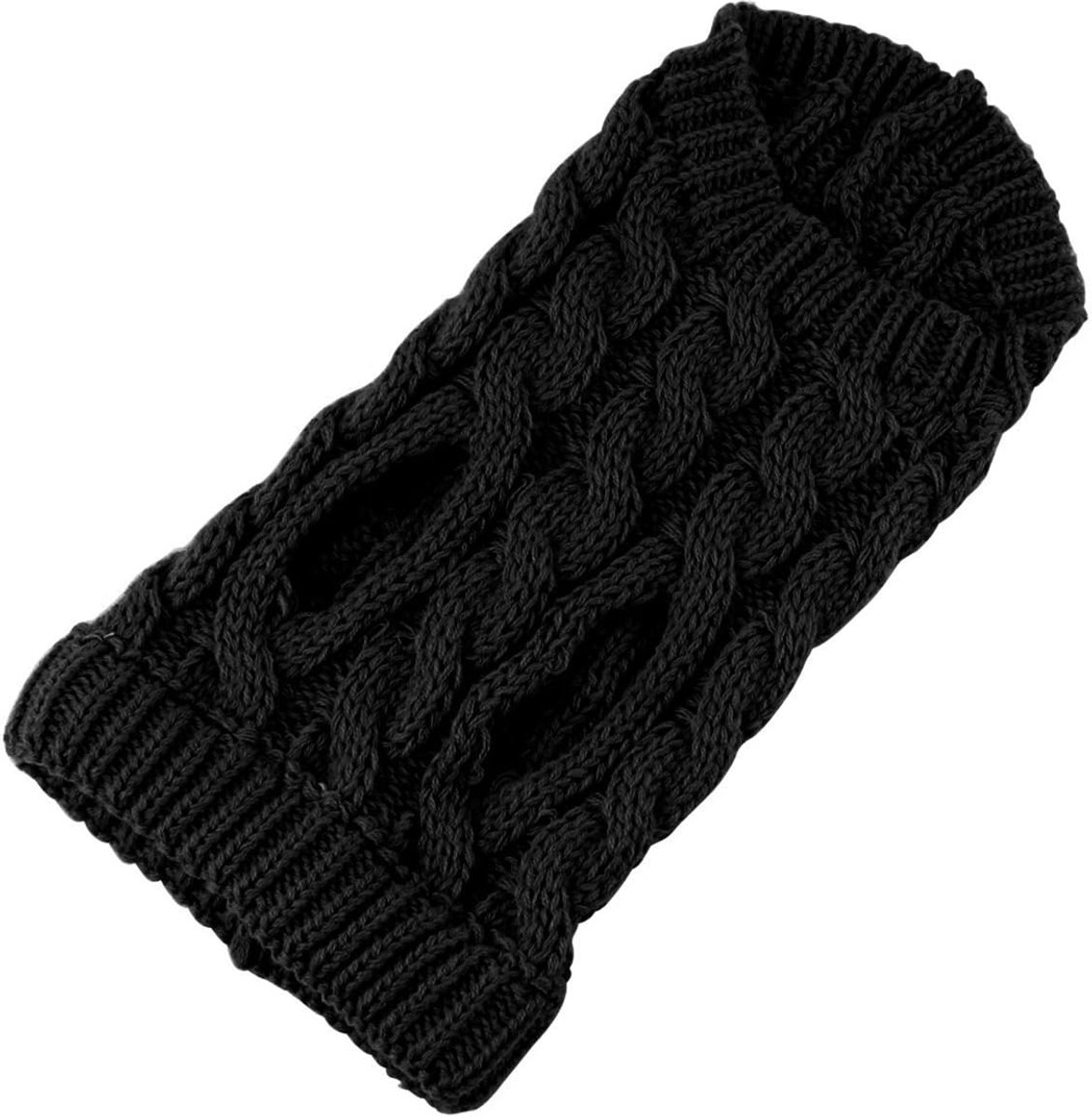 Dog Coat - Dog Sweater Vest - Warm Dog Coat - Winter Dog Sweater - Soft Knitted Wool Dog Clothes - Crochet Coat - Perfect for Small Dogs - Medium-Sized Dogs - Size M - Black - Image 4