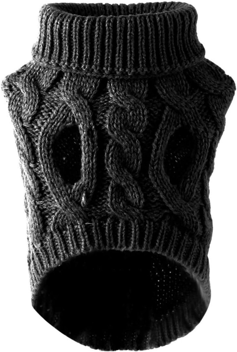 Dog Coat - Dog Sweater Vest - Warm Dog Coat - Winter Dog Sweater - Soft Knitted Wool Dog Clothes - Crochet Coat - Perfect for Small Dogs - Medium-Sized Dogs - Size M - Black - Image 5