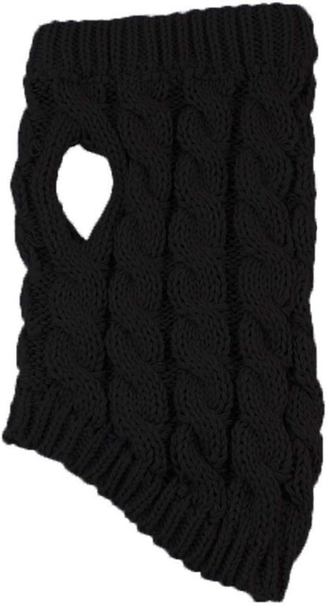 Dog Coat - Dog Sweater Vest - Warm Dog Coat - Winter Dog Sweater - Soft Knitted Wool Dog Clothes - Crochet Coat - Perfect for Small Dogs - Medium-Sized Dogs - Size M - Black - Image 6
