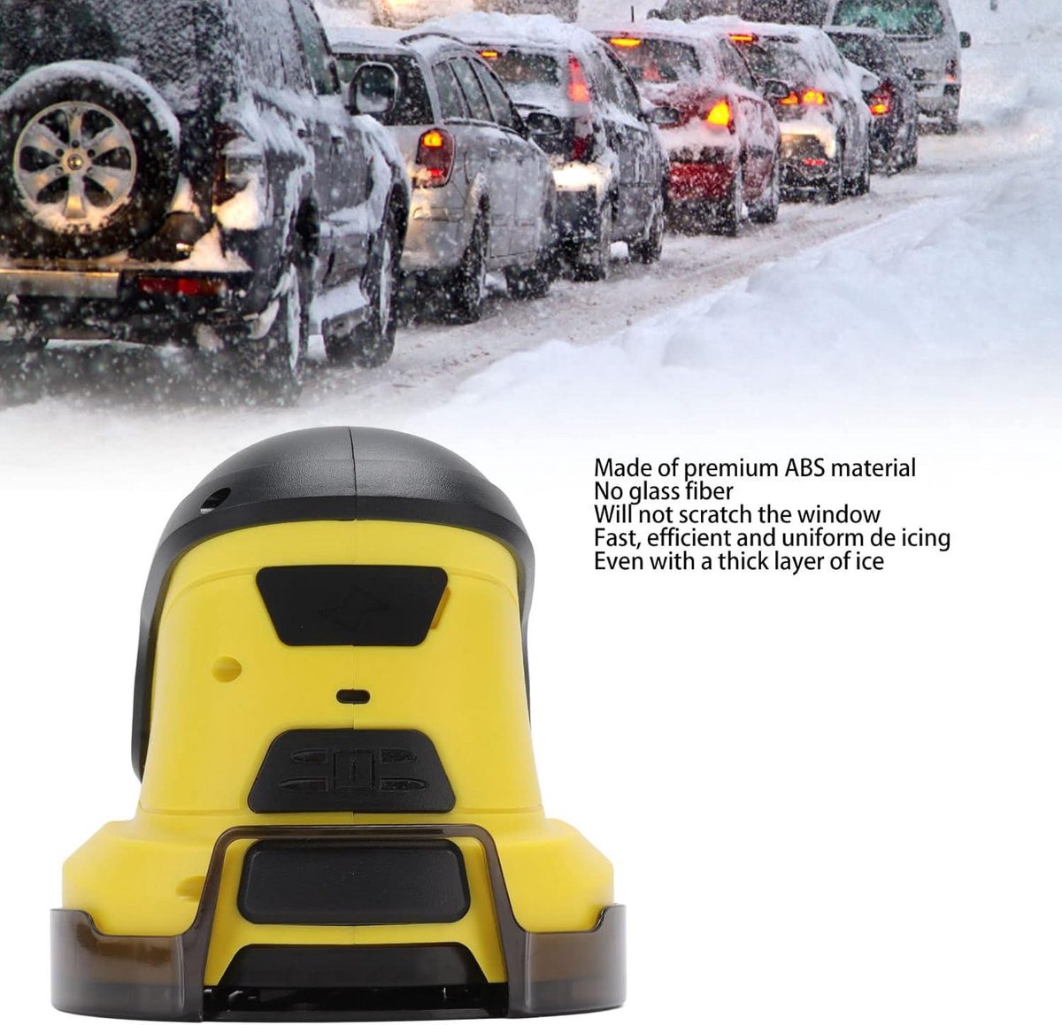 Snow scraper with rotating disc - de-icing and thawing - car - winter - window - snow shovel - windshield - electric - Image 3