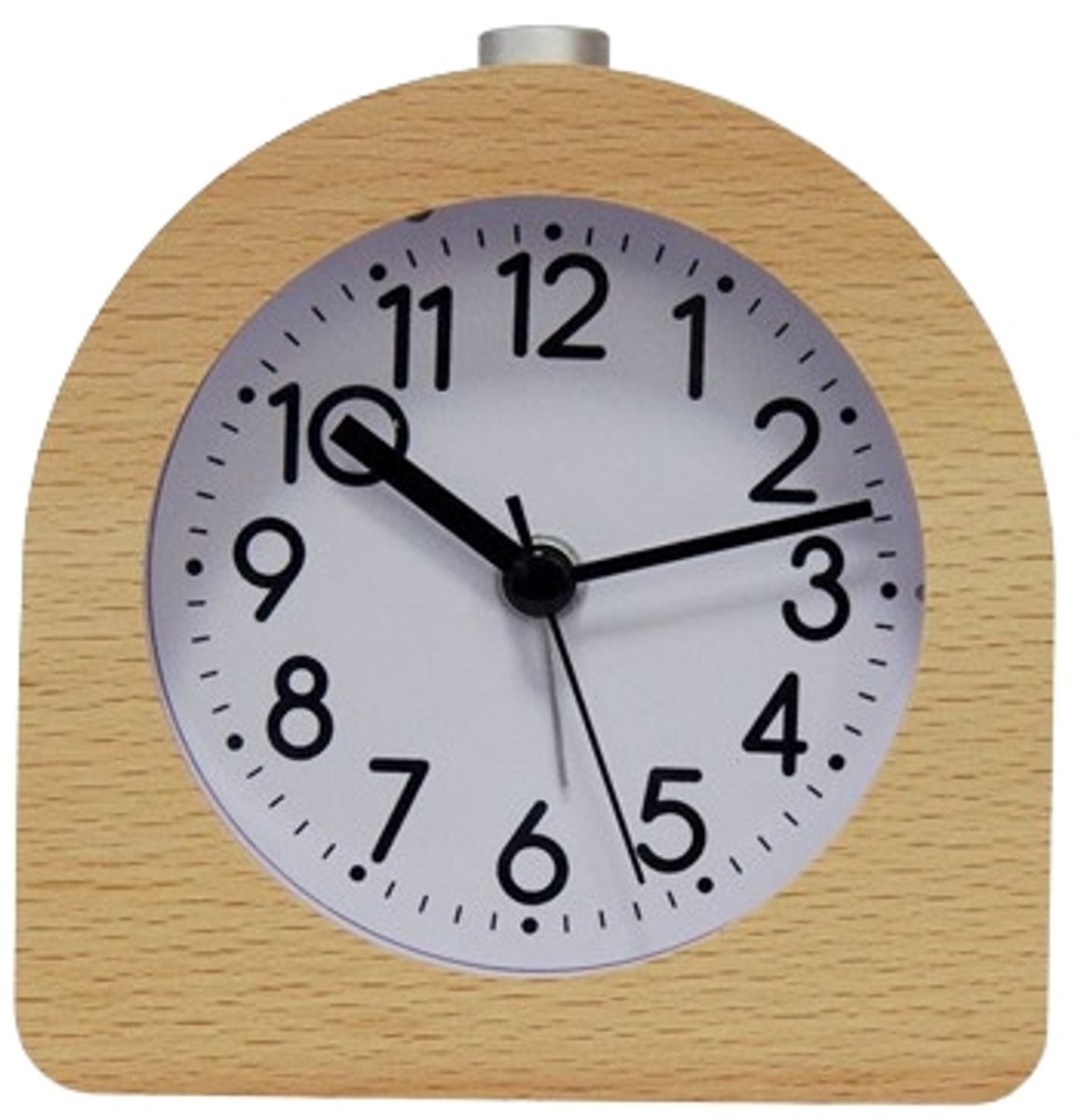 Wekker analog wooden clock with snooze function - Wekker Vintage with luminous Klok - Silent vintage wooden desk clock with no ticking sound - Light brown natural wood - Image 1