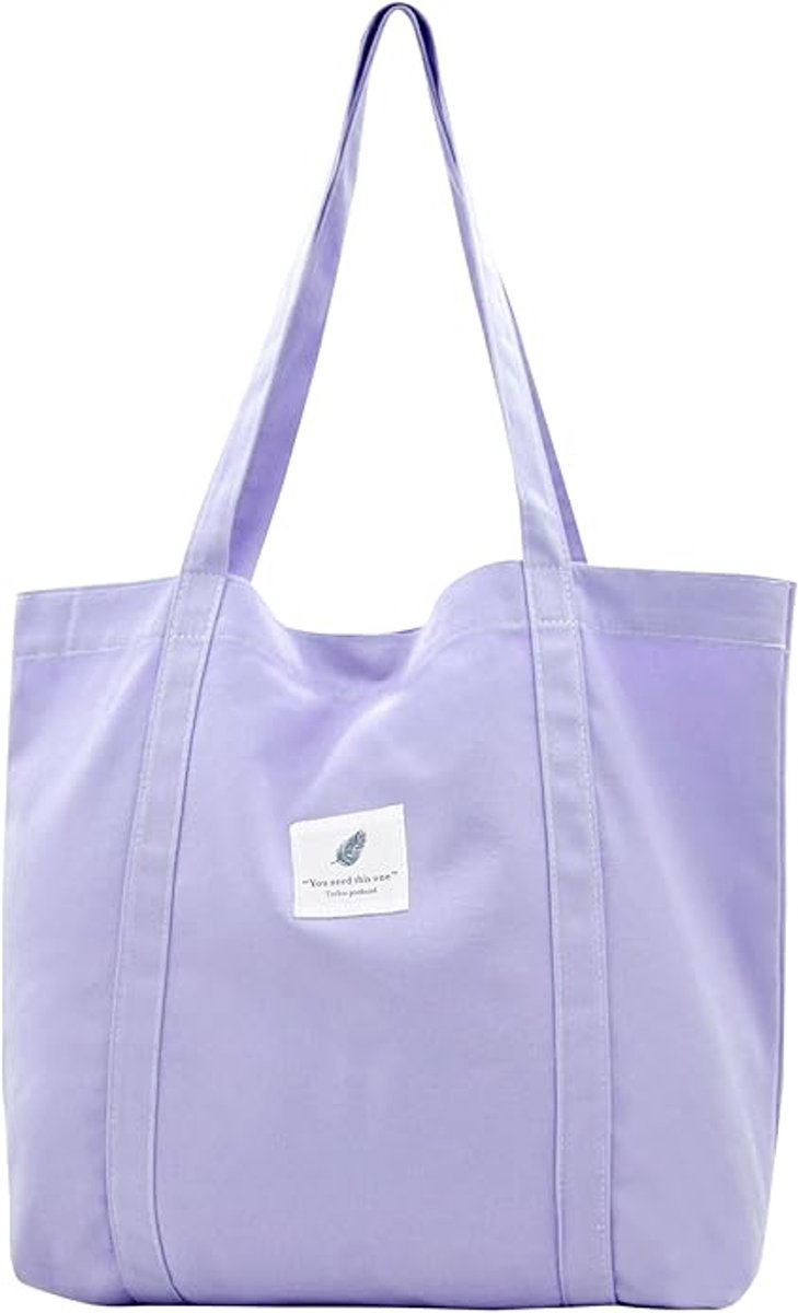 Handbags, shopping bags, women's fabric bags, tote bags, plain shoulder bags, lightweight and large capacity student beach bags - Image 1