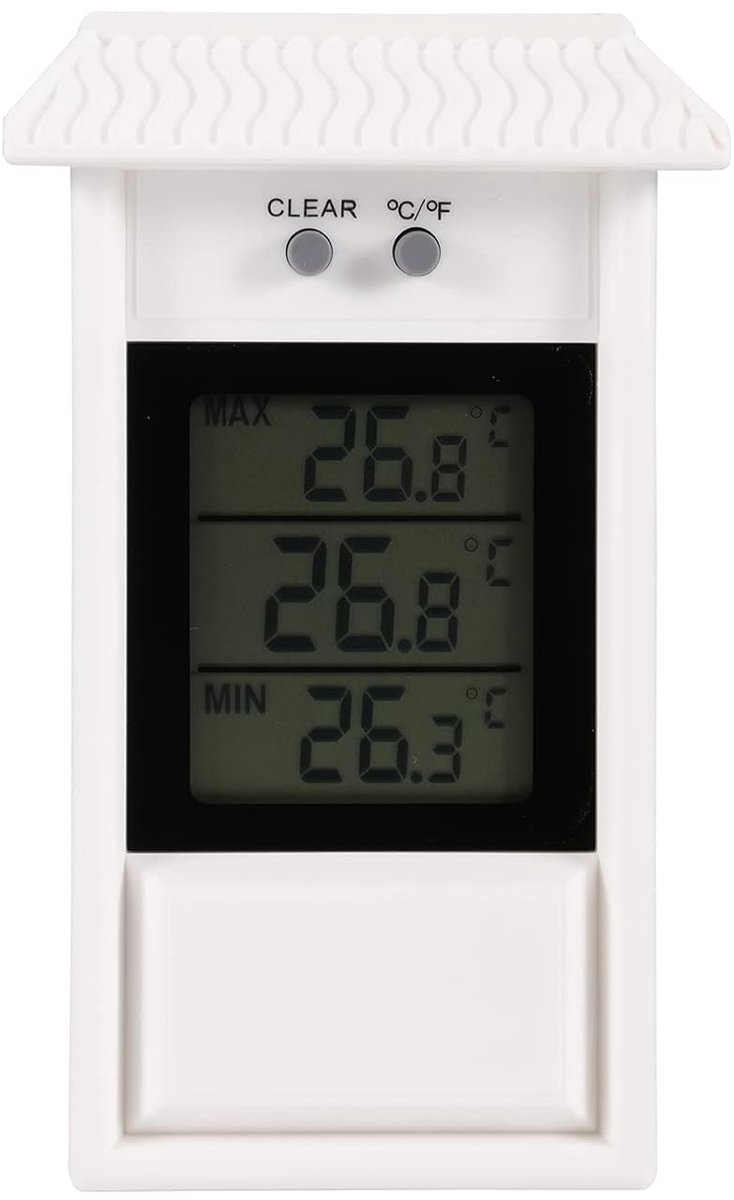 Indoor and outdoor thermometer - Thermometer - Hygrometer - Weather station - Digital thermometer - Weatherproof for indoor and outdoor use - Wit - Image 1