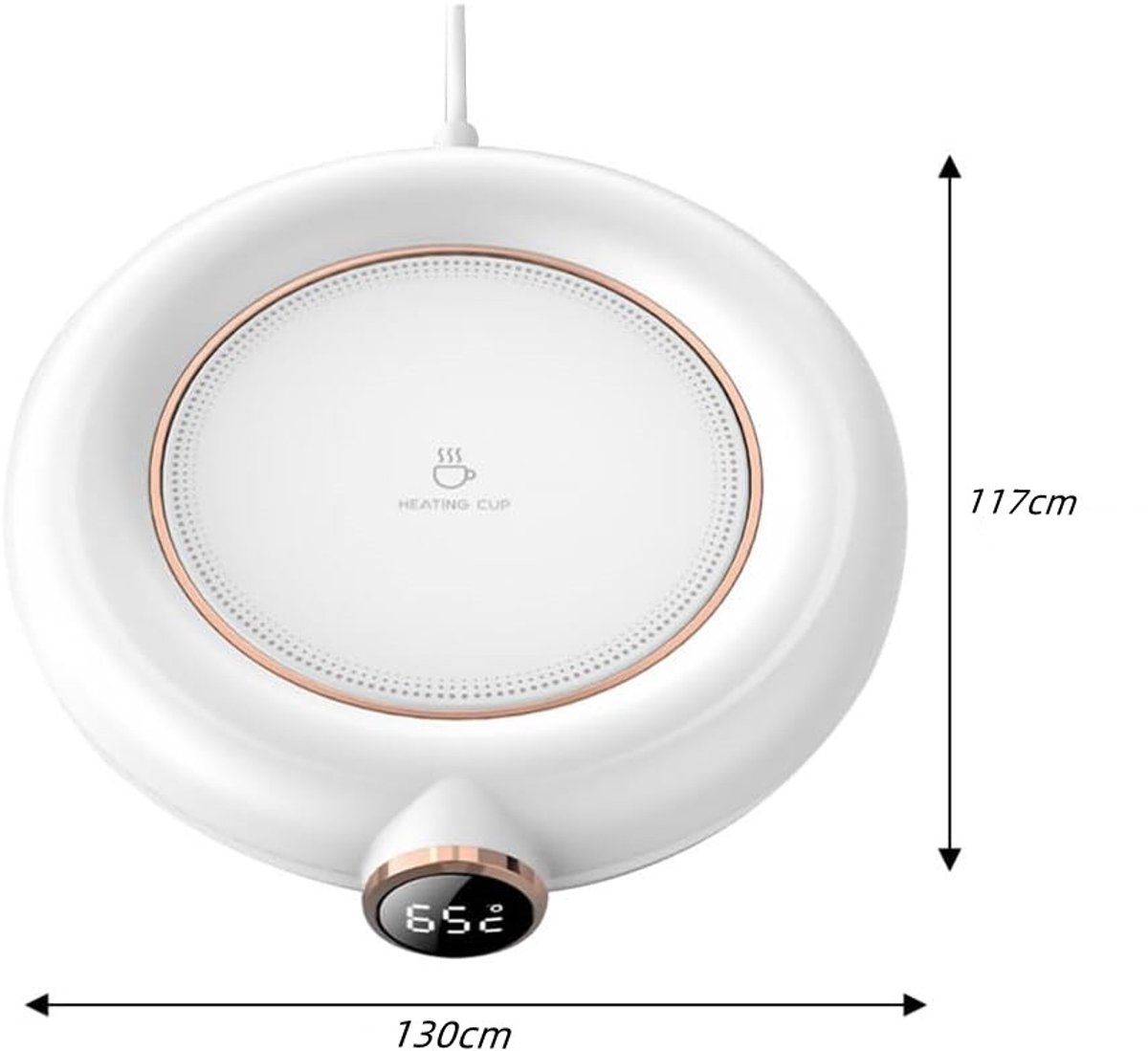 Cup or mug warmer - Heating plate - Coffee cup warmer - Tea cup warmer - Thermal heating plate - Heated coaster - USB coffee warmer for home, office or study use - Wit - Image 5