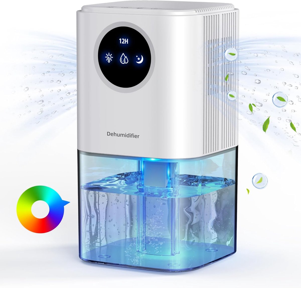 Dehumidifier - Ultra-Quiet Smart Dehumidifier - Home Dehumidifier - Ultra-Quiet Portable Dehumidifier - For Drying Laundry - Dehumidifies Bedrooms, Bathrooms, Wardrobes, and Caravans - White - Image 1