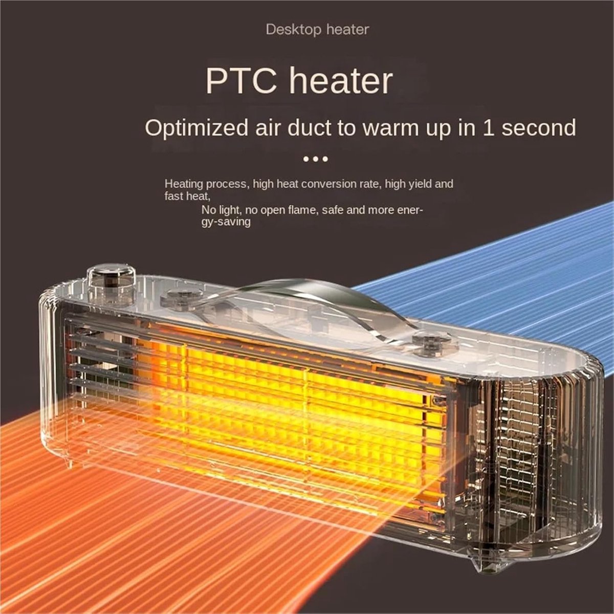 Auxiliary heater, small solar electric heater for home, office or workspace use (White) - Image 3