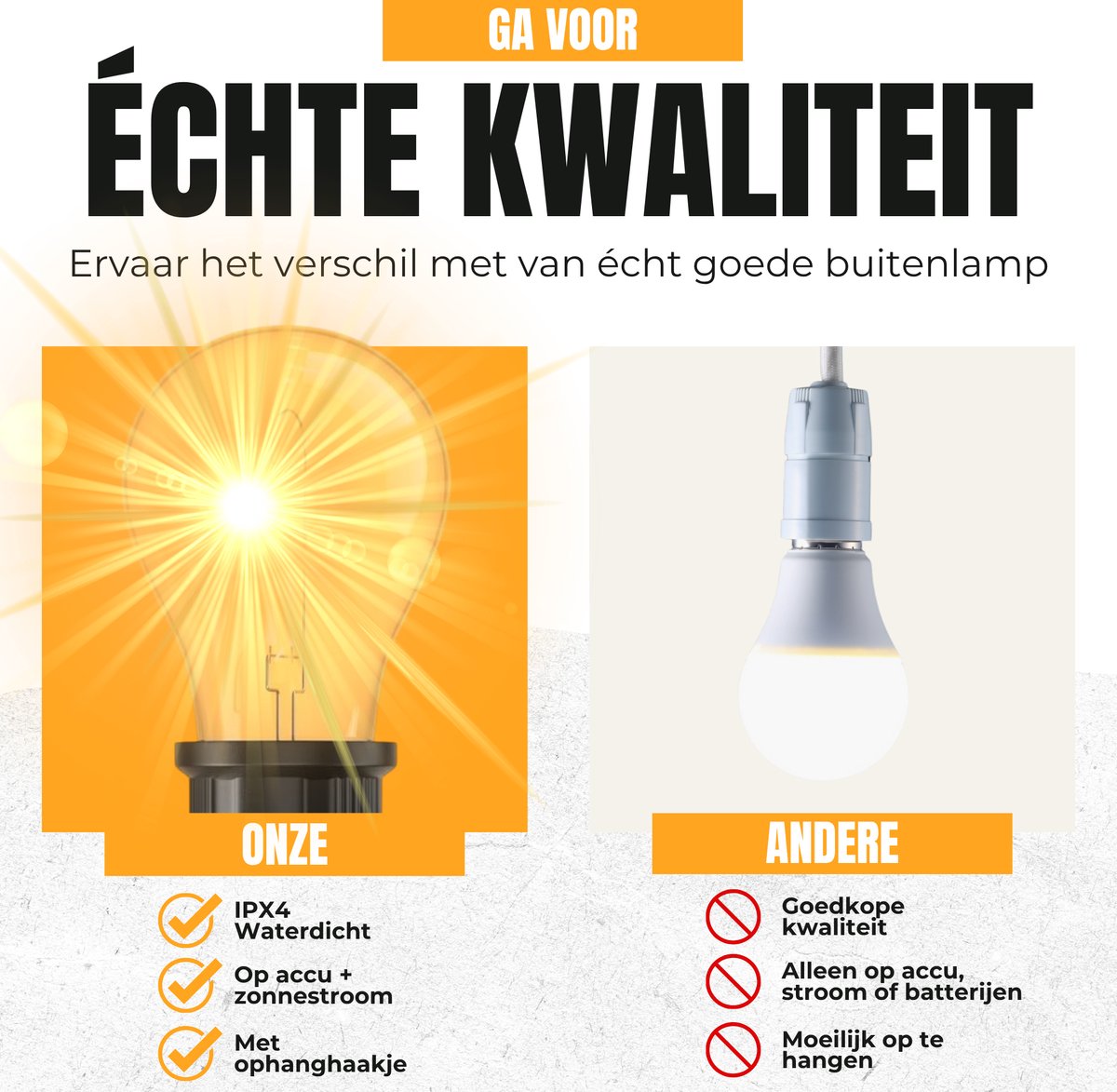 2-piece camping lamp - emergency lighting - 3 settings - camping lamp - rechargeable camping lamp - tent lamp - Image 5