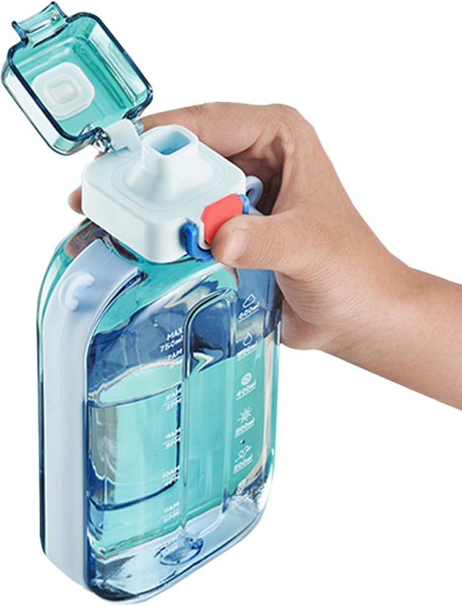 Sports Water Bottle - Fitness Water Bottle - Water Bottle - 750ml Leakproof Bottle - Water Bottle - Suitable for travel, picnics, camping, hiking - Blue - Image 1