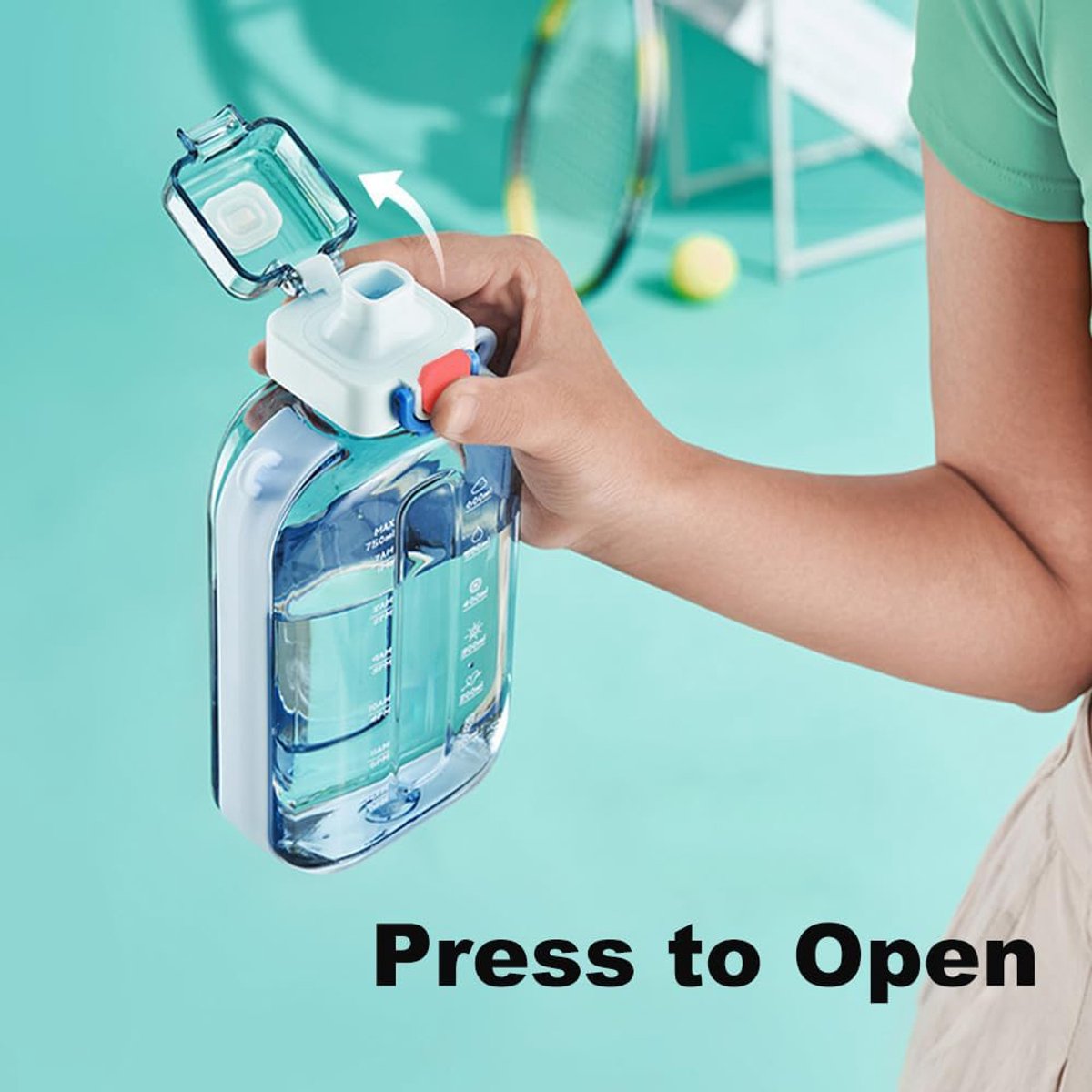 Sports Water Bottle - Fitness Water Bottle - Water Bottle - 750ml Leakproof Bottle - Water Bottle - Suitable for travel, picnics, camping, hiking - Plant-based - Image 5