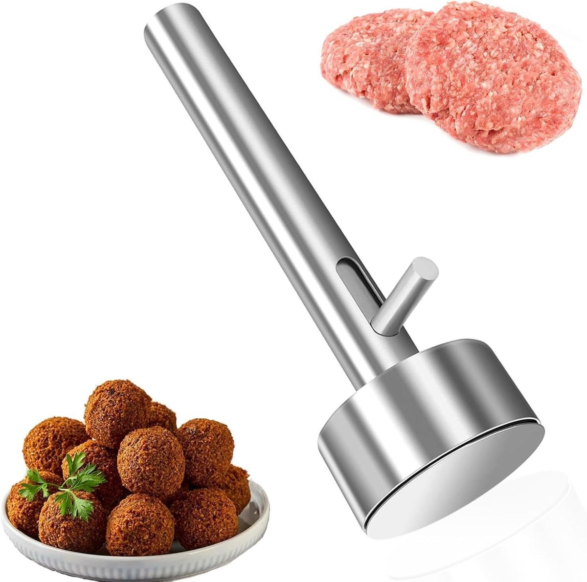 Allecto Plus - 4cm Falafel Scoop - Meatball Maker - Stainless Steel - Kitchen and Restaurant - Non-stick Coating - Image 1