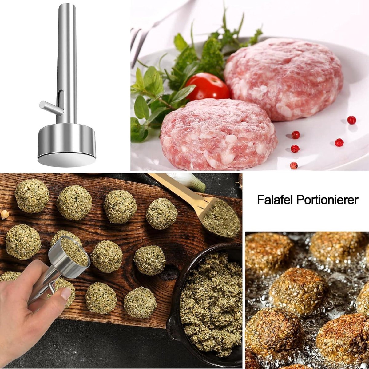 Allecto Plus - 4cm Falafel Scoop - Meatball Maker - Stainless Steel - Kitchen and Restaurant - Non-stick Coating - Image 3