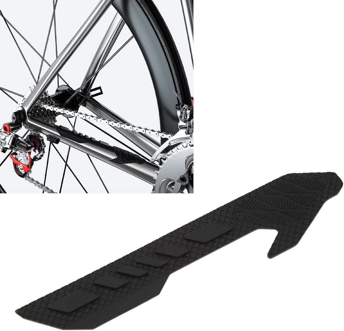 Bicycle chain protector - Silicone chain protector - Road bike chain protector - Protect your bike frame from scratches - Bicycle accessories - Black - 1 piece - Image 3