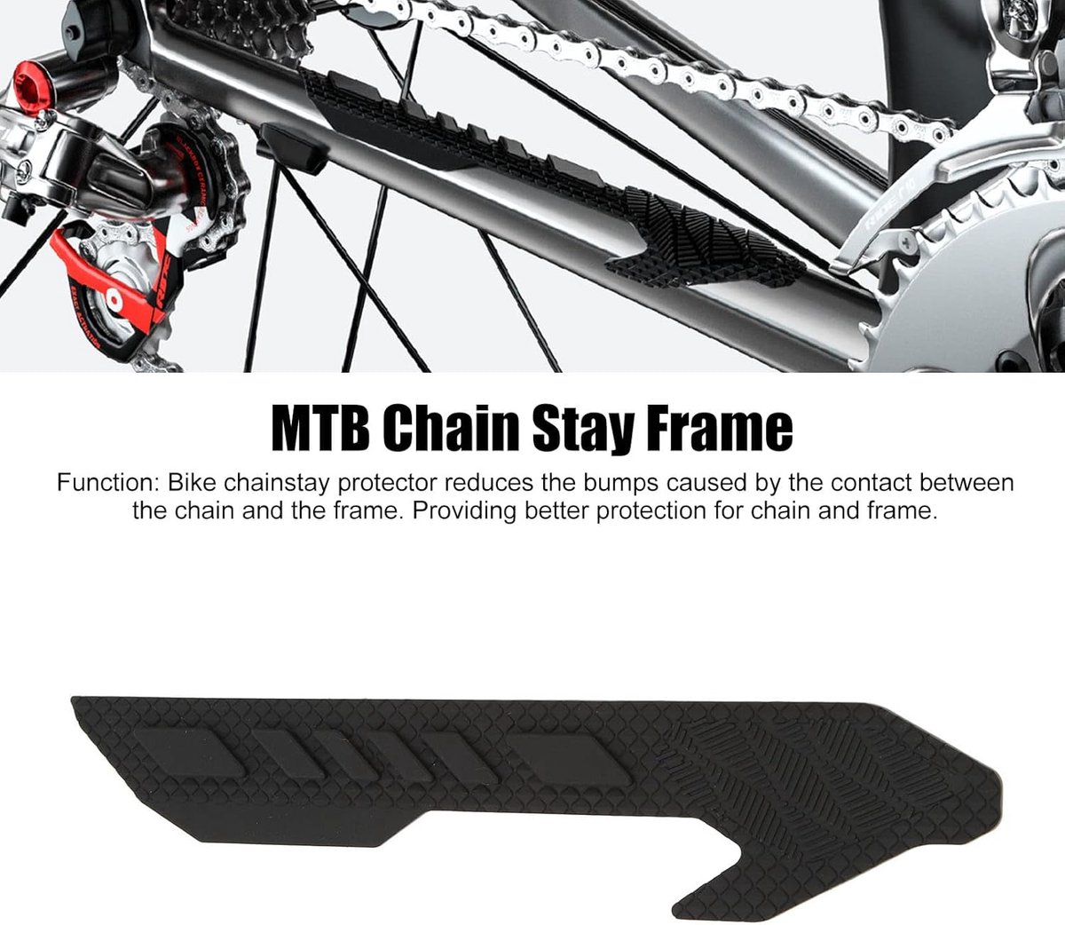 Bicycle chain protector - Silicone chain protector - Road bike chain protector - Protect your bike frame from scratches - Bicycle accessories - Black - 1 piece - Image 6