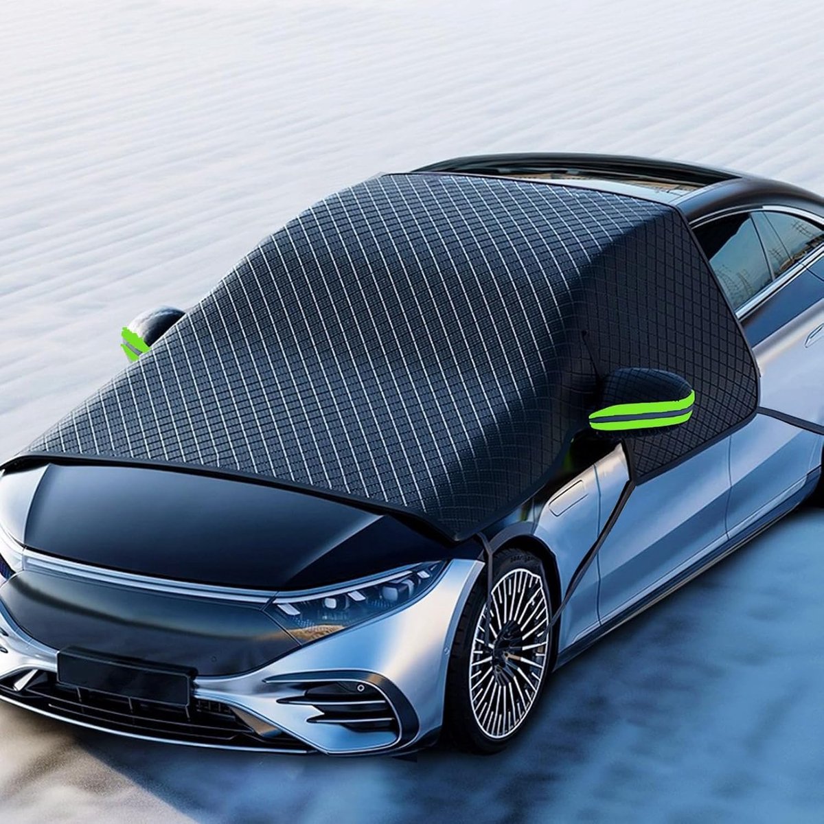 Frost-resistant covers - Windshield cover - With door handles - Foldable - Protects against snow, ice and dust - Image 1
