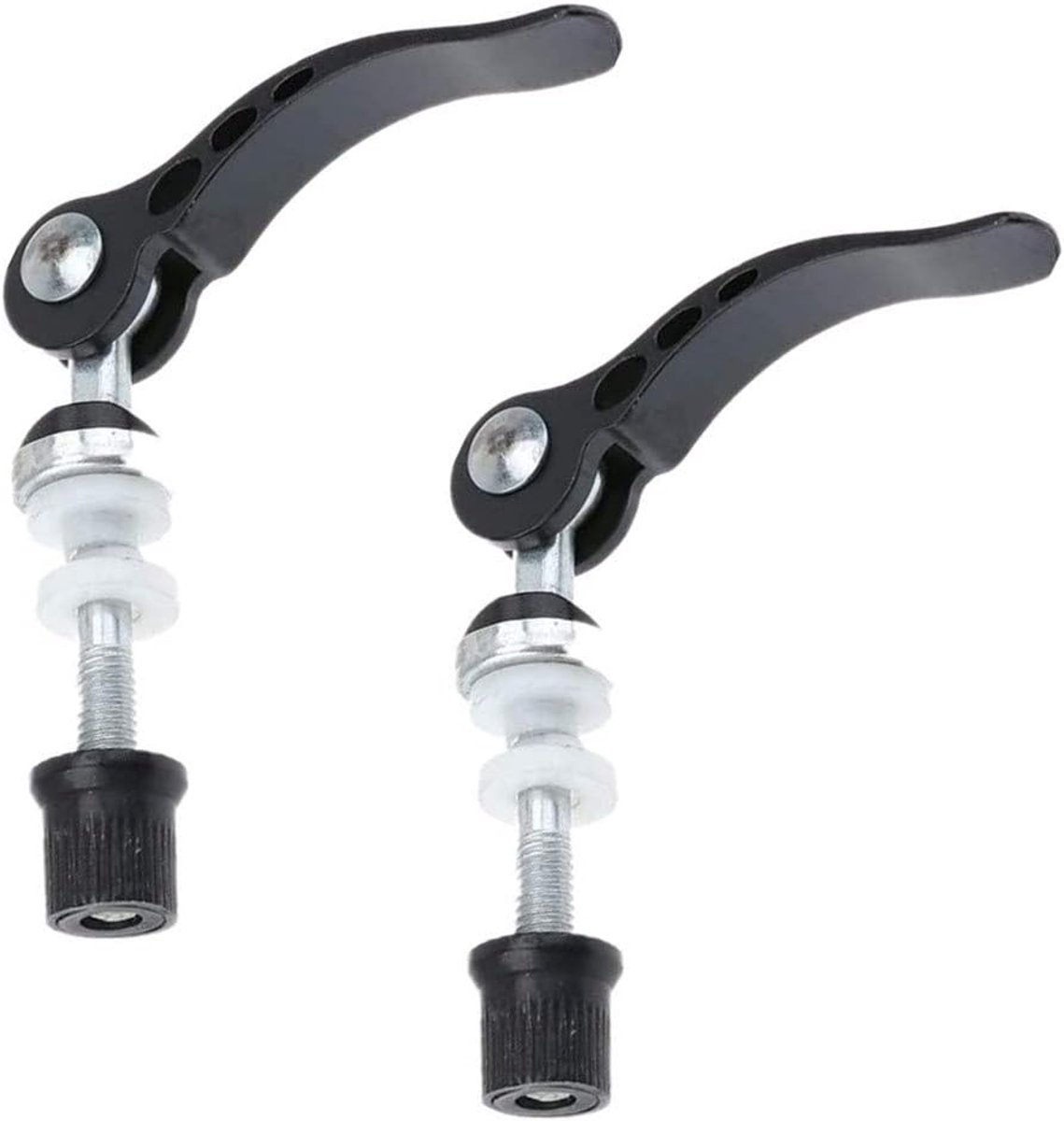 Quick-release seatpost clamp for mountain bikes, 2 pieces, aluminum, for Quick threaded seatposts, Quick-release fasteners, black - Image 1